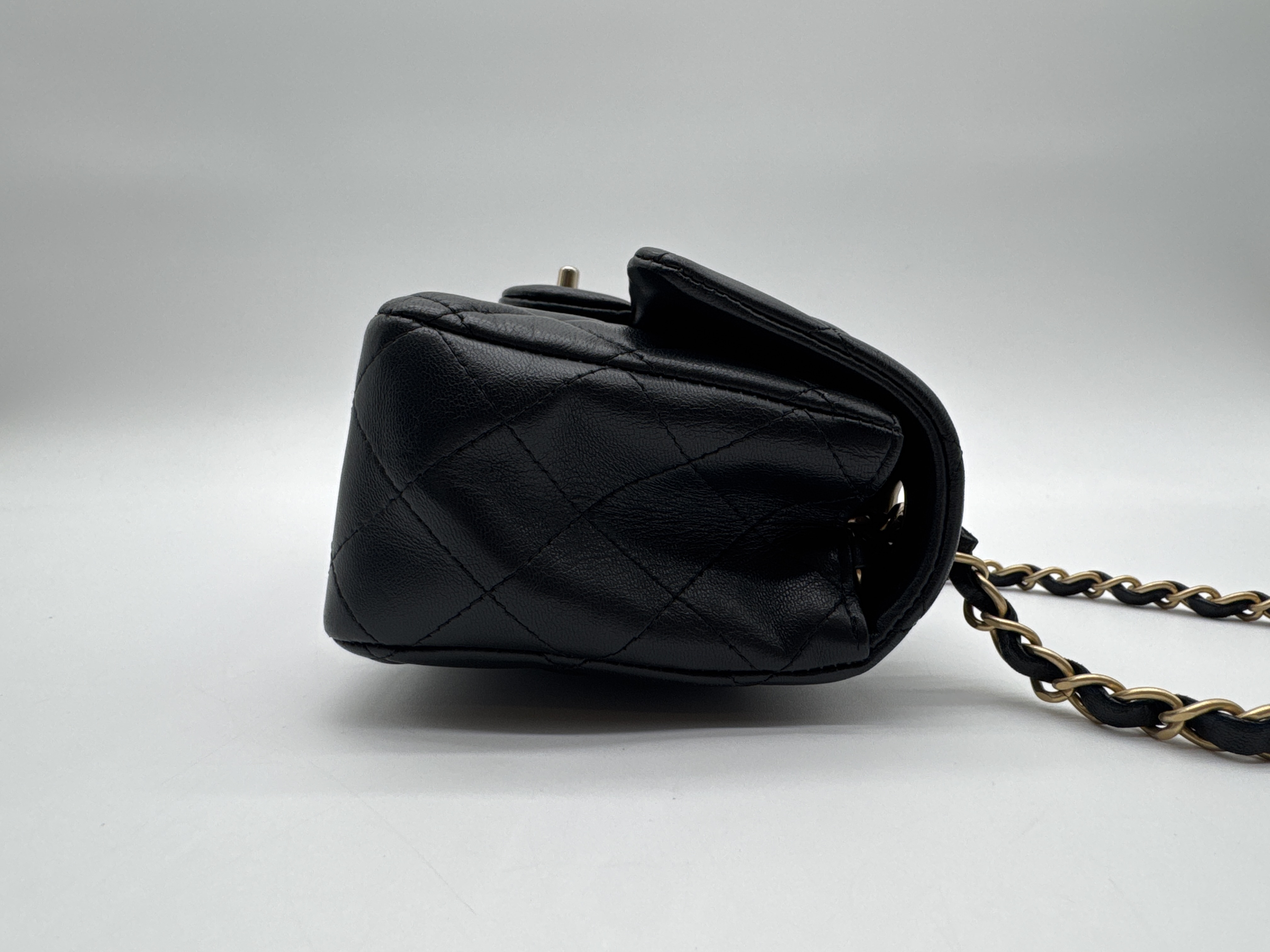 Lambskin Mini Matelassé 20 Black Shoulder Bag — view 3