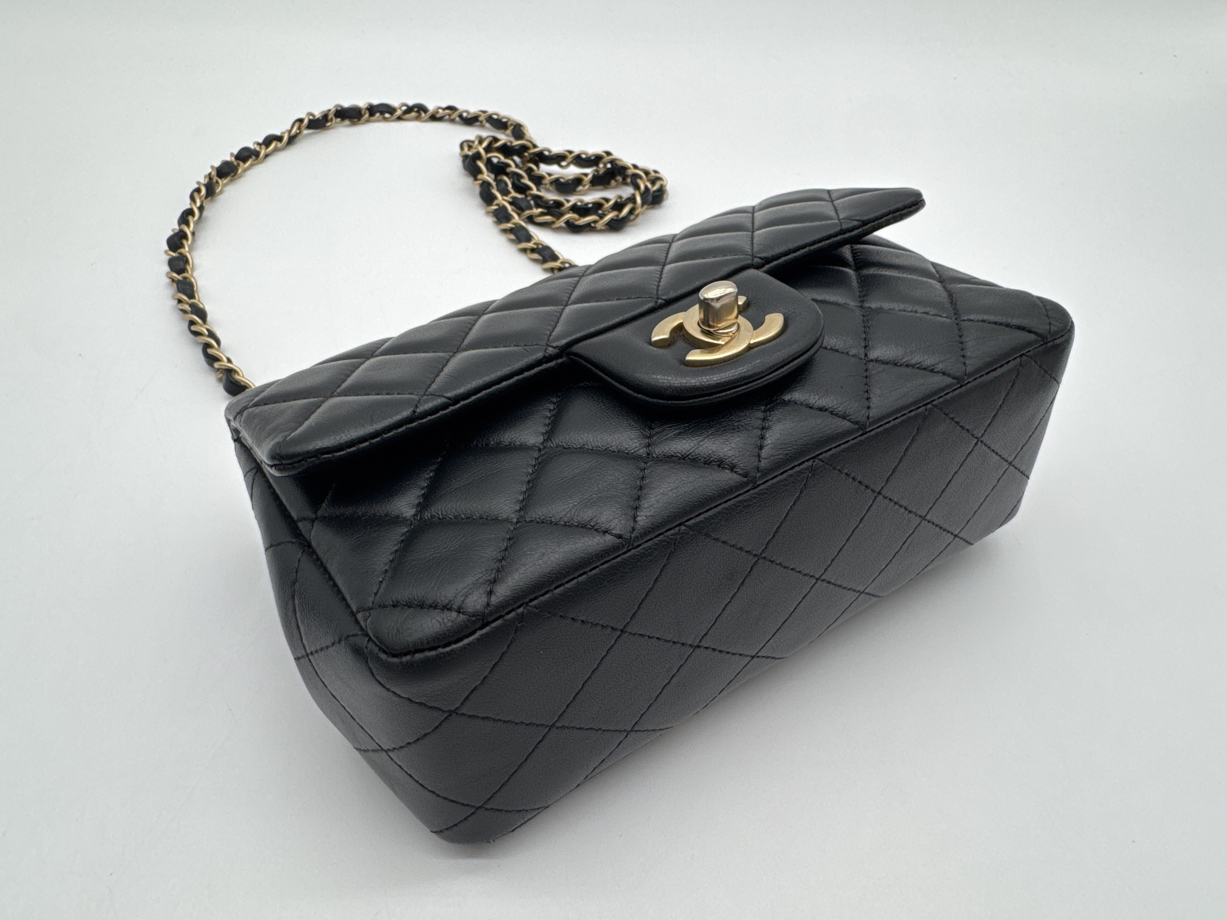 Lambskin Mini Matelassé 20 Black Shoulder Bag — view 6