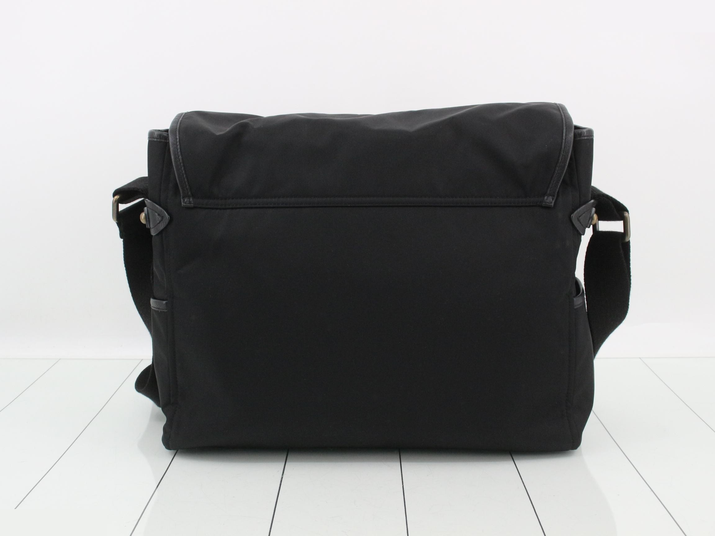 Nylon messenger bag, black — view 2