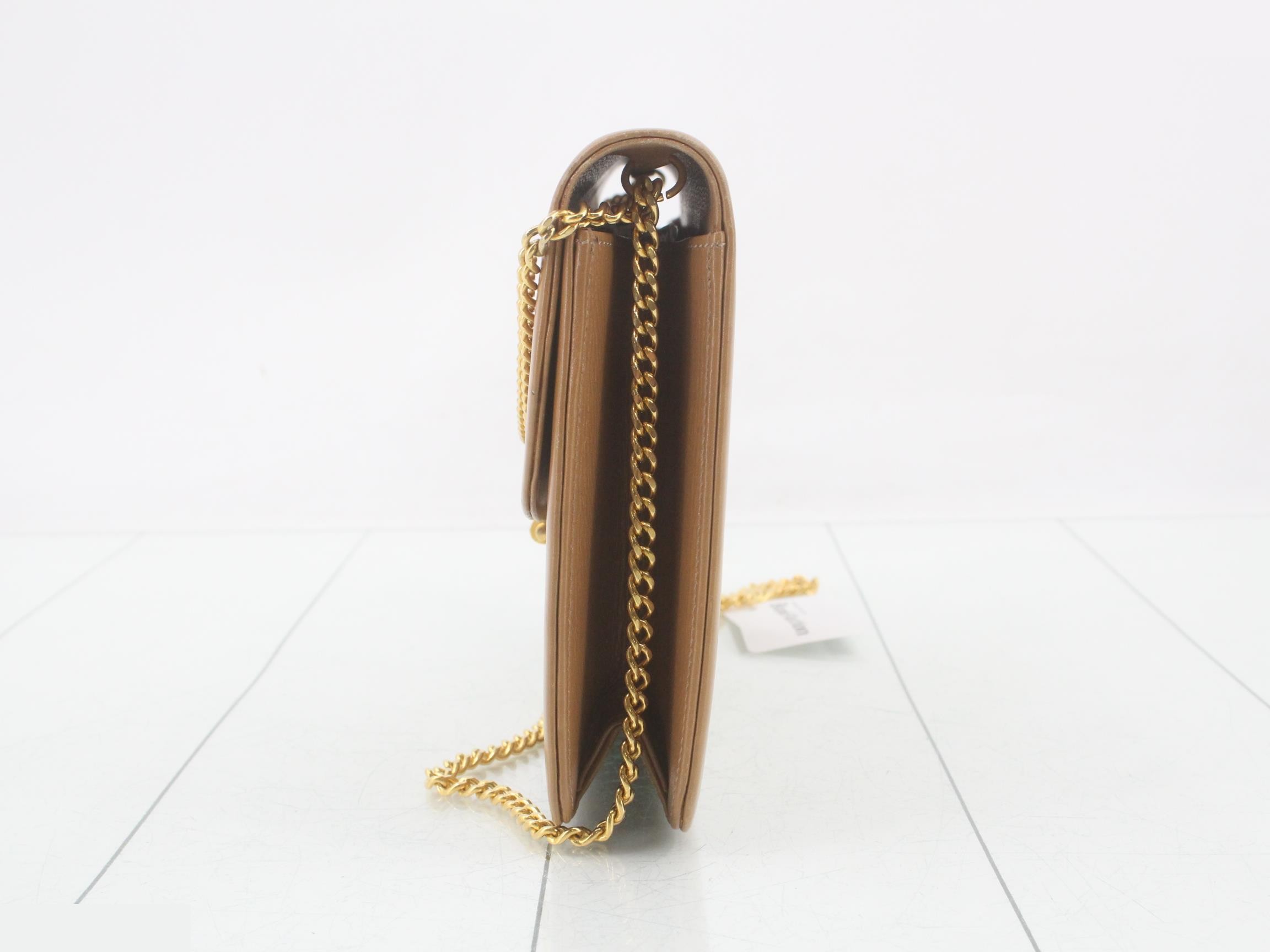 Vintage Leather Chain Shoulder Bag — view 3