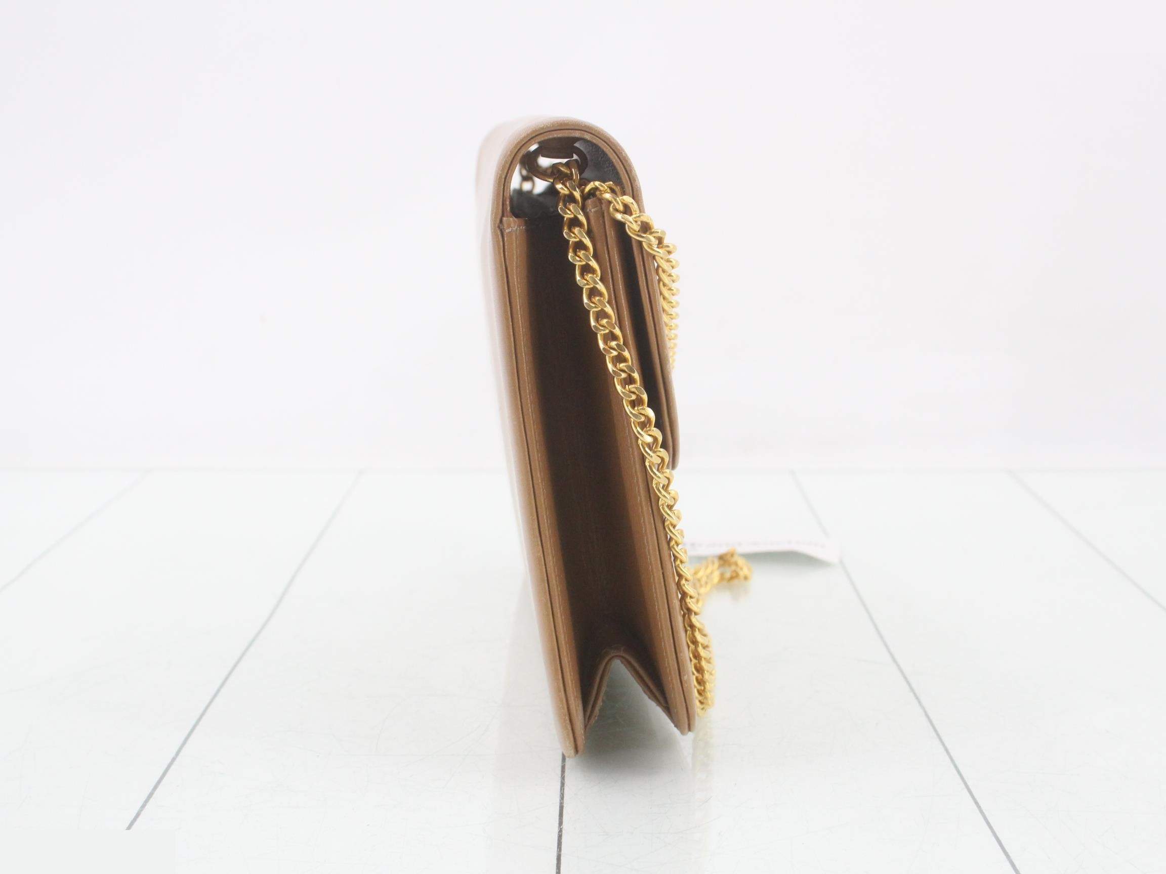 Vintage Leather Chain Shoulder Bag — view 4