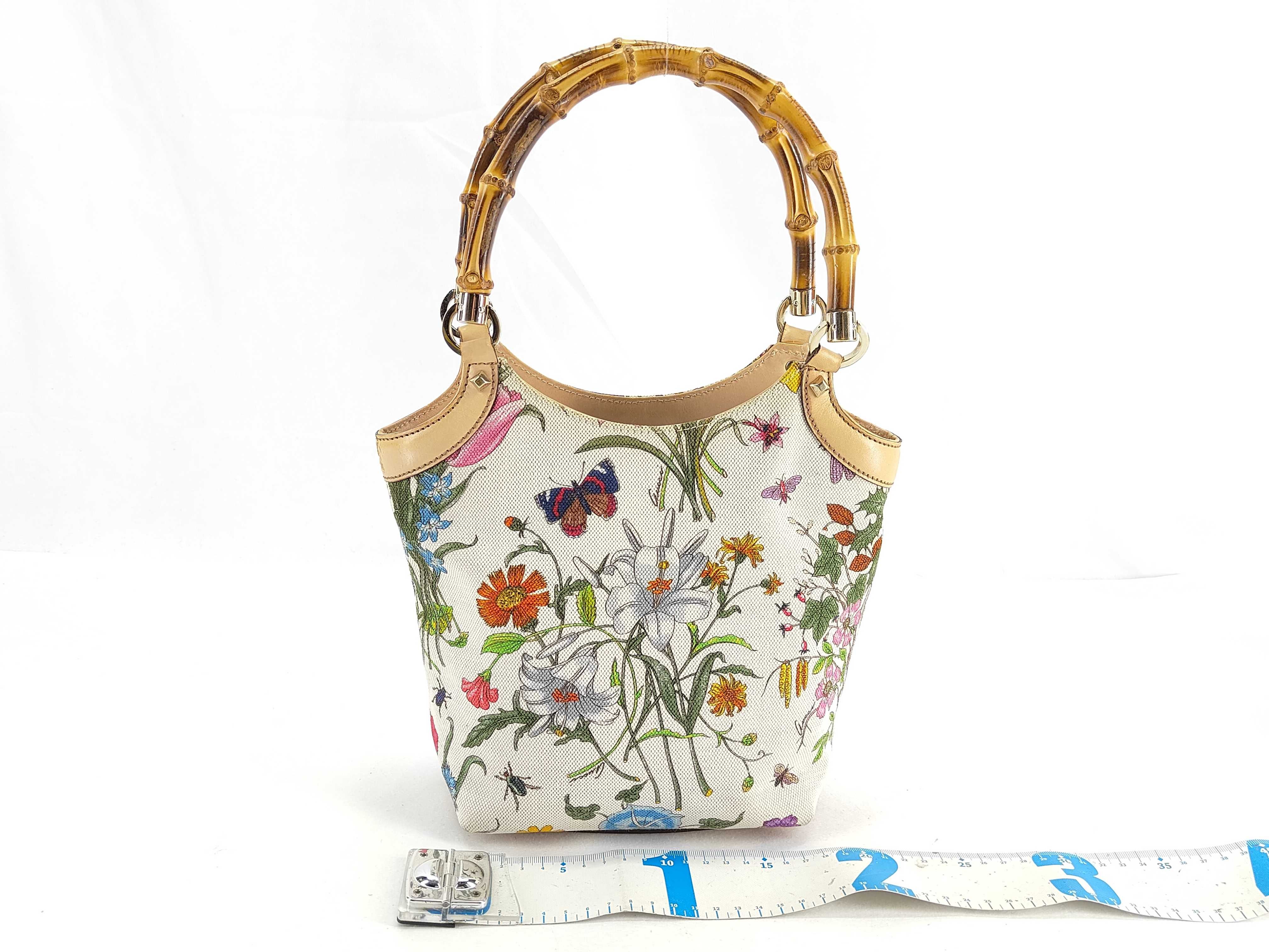 Bamboo Gucci Flora Bamboo Handbag Tote Bag — view 2