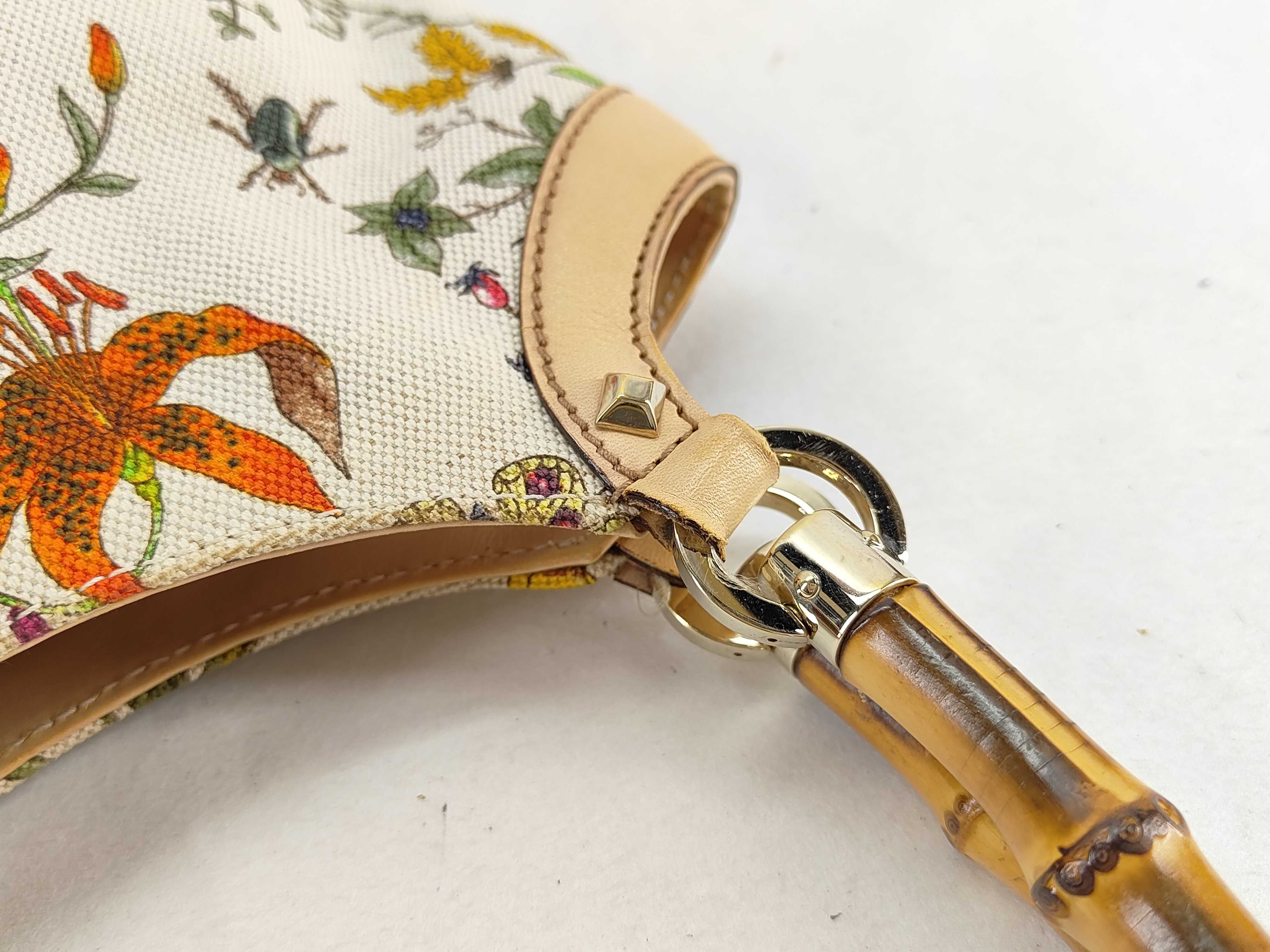 Bamboo Gucci Flora Bamboo Handbag Tote Bag — view 5