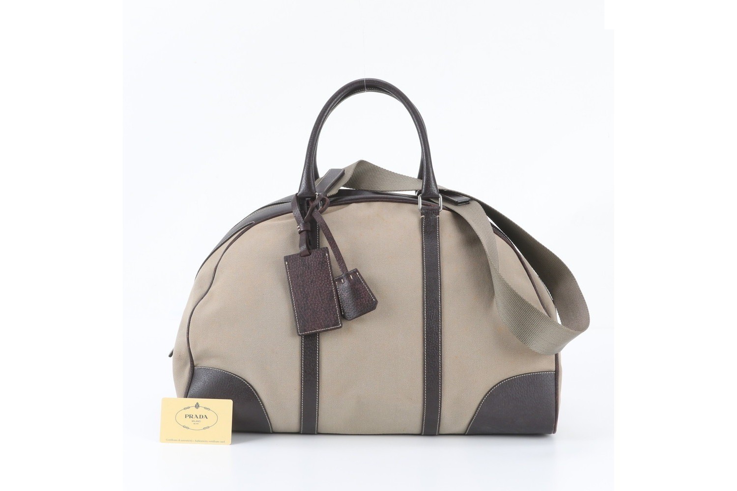 Guaranteed VS0031 Leather Canvas 2-Way Boston Bag — view 5