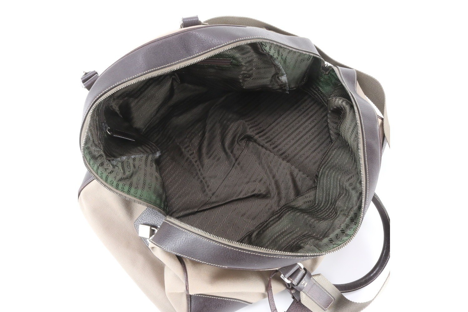 Guaranteed VS0031 Leather Canvas 2-Way Boston Bag — view 9