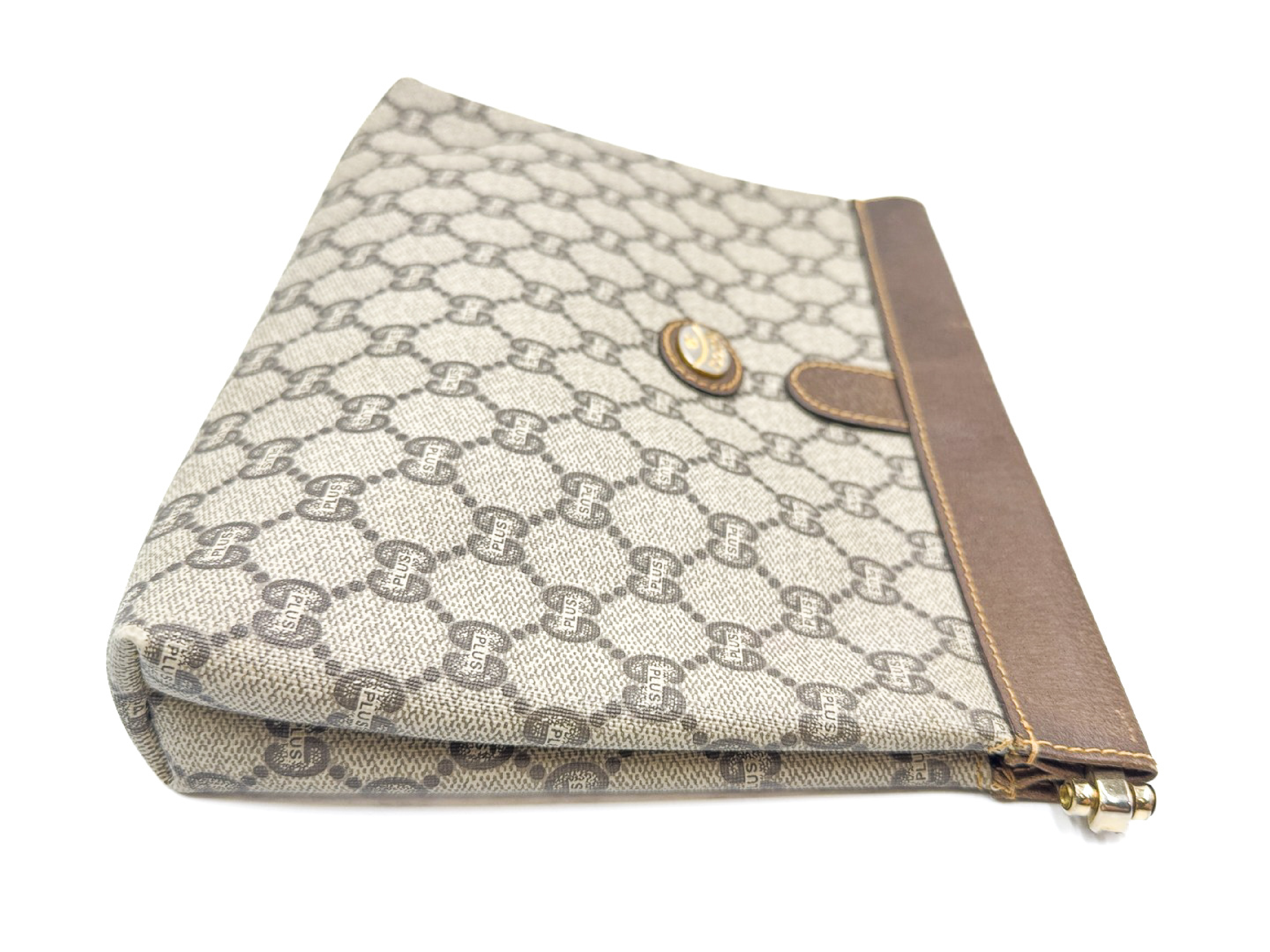 GG Supreme Gold Hardware Leather Vintage Clutch Bag — view 7