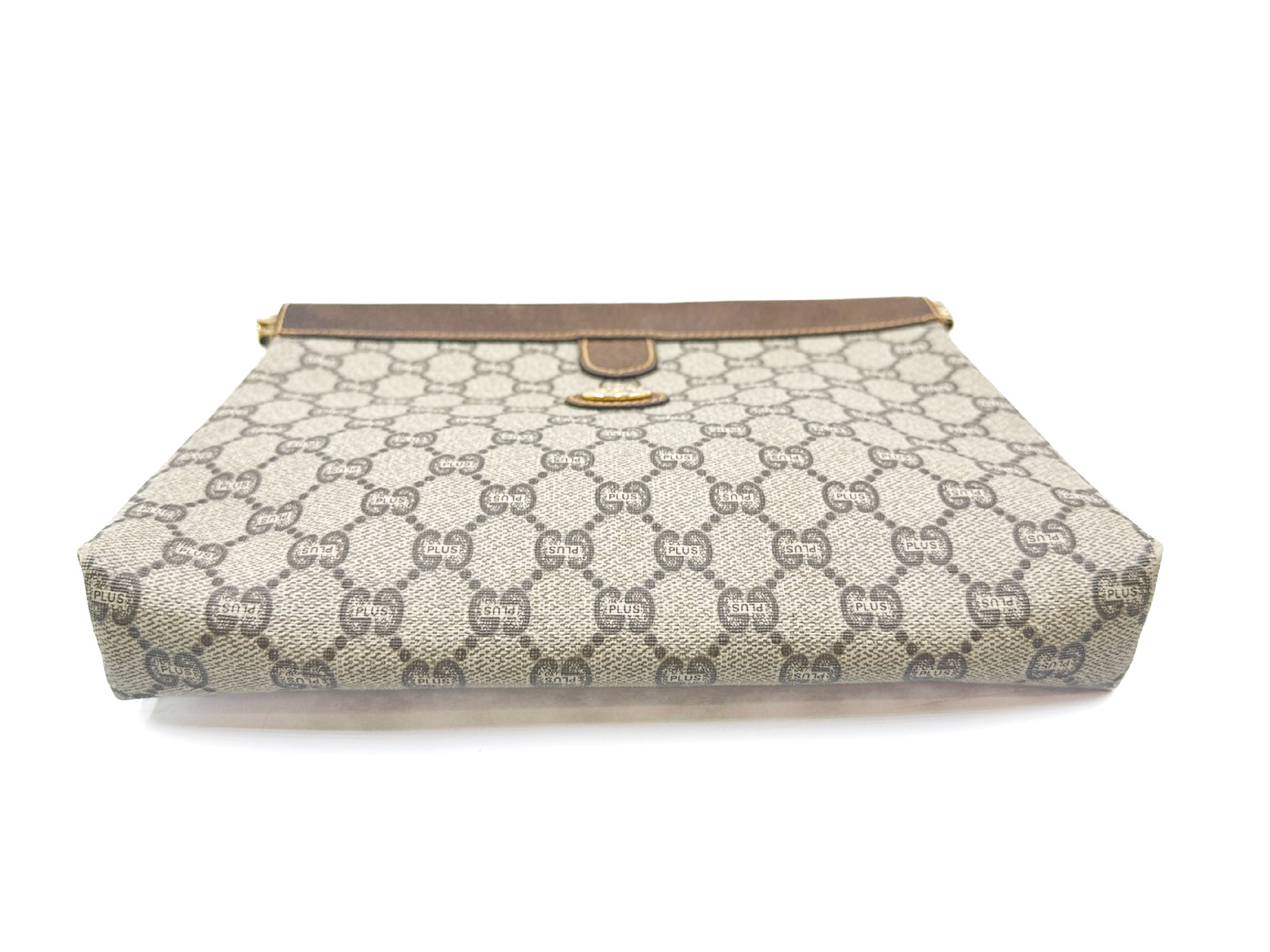 GG Supreme Gold Hardware Leather Vintage Clutch Bag — view 8