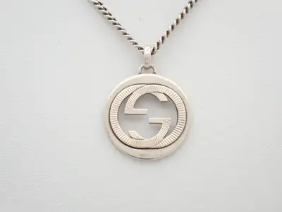 Interlocking necklace, sterling silver (925), 17.6g, neck circumference approximately 62cm