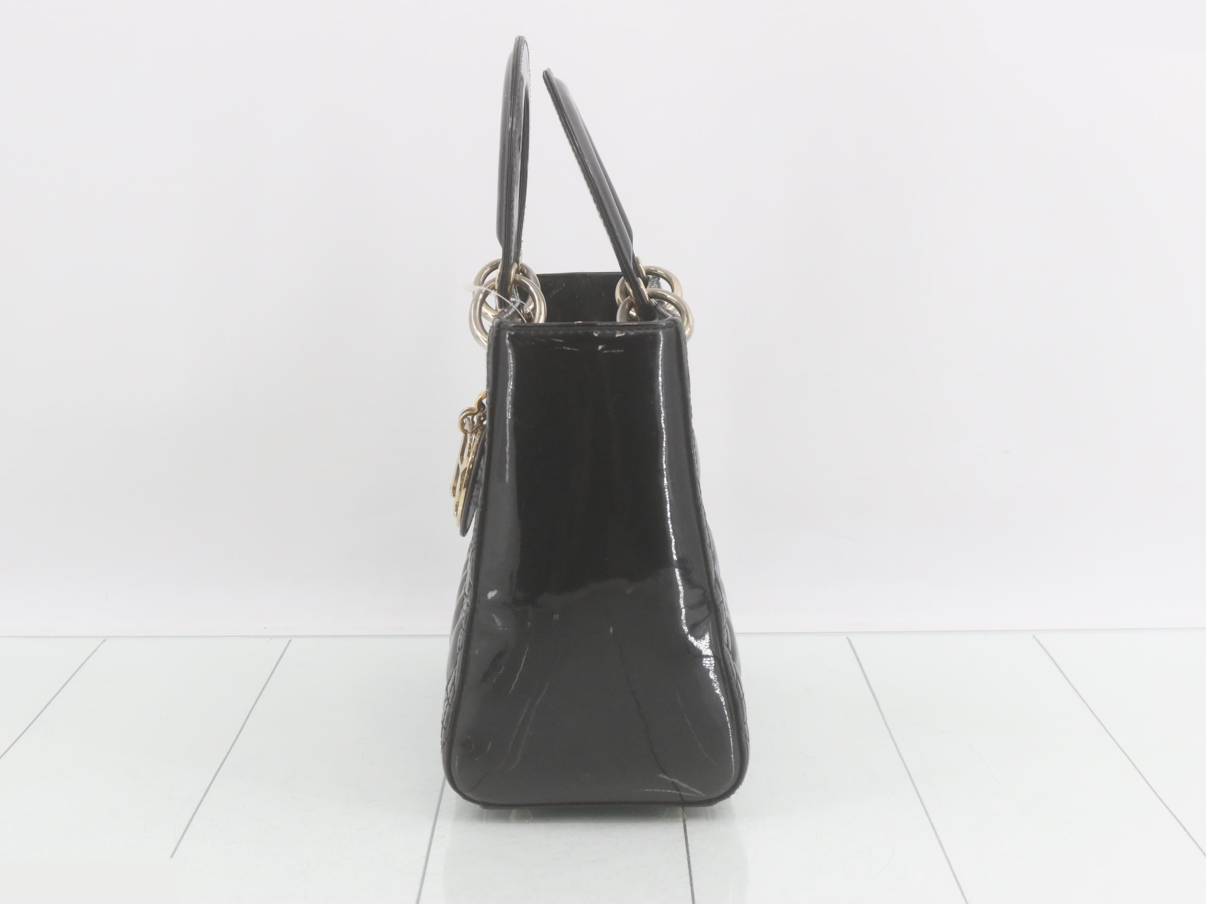 Lady Dior Cannage Enamel 2-Way Handbag — view 3