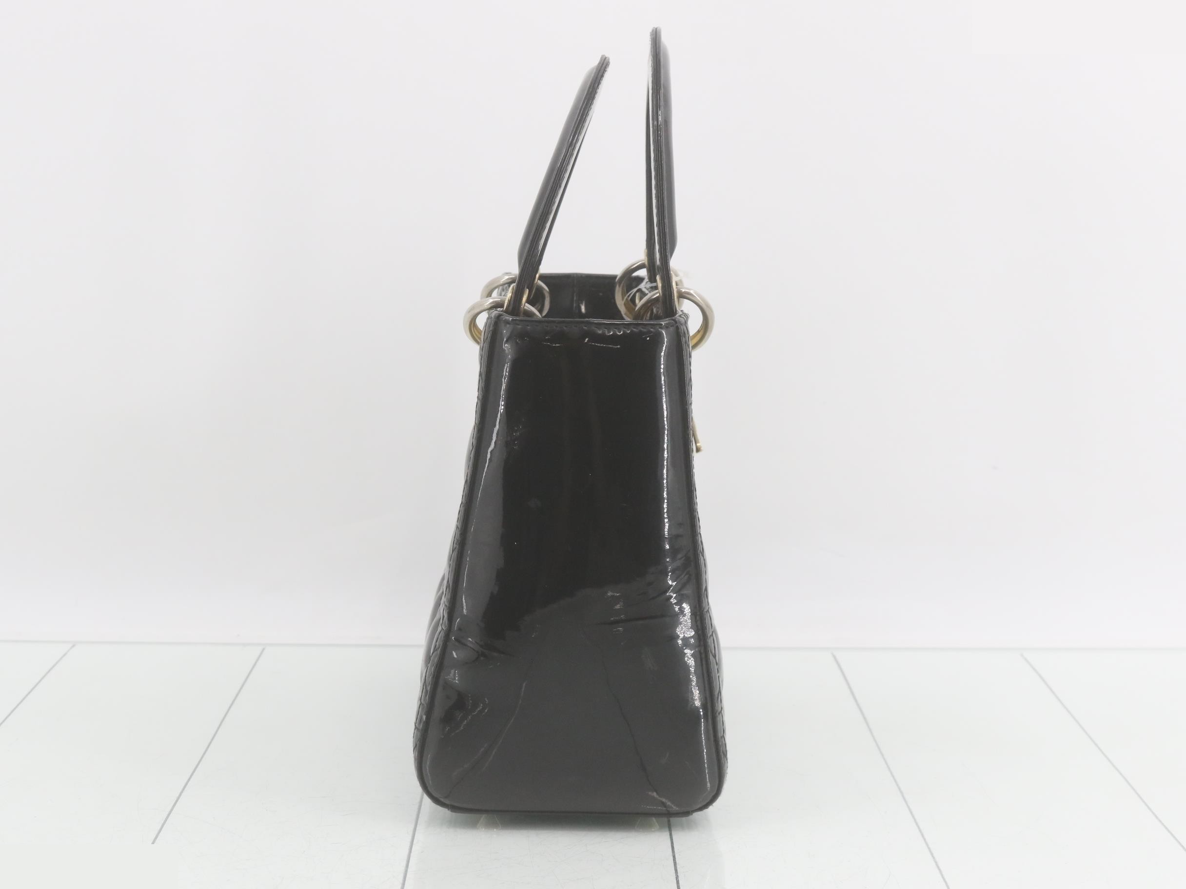 Lady Dior Cannage Enamel 2-Way Handbag — view 4