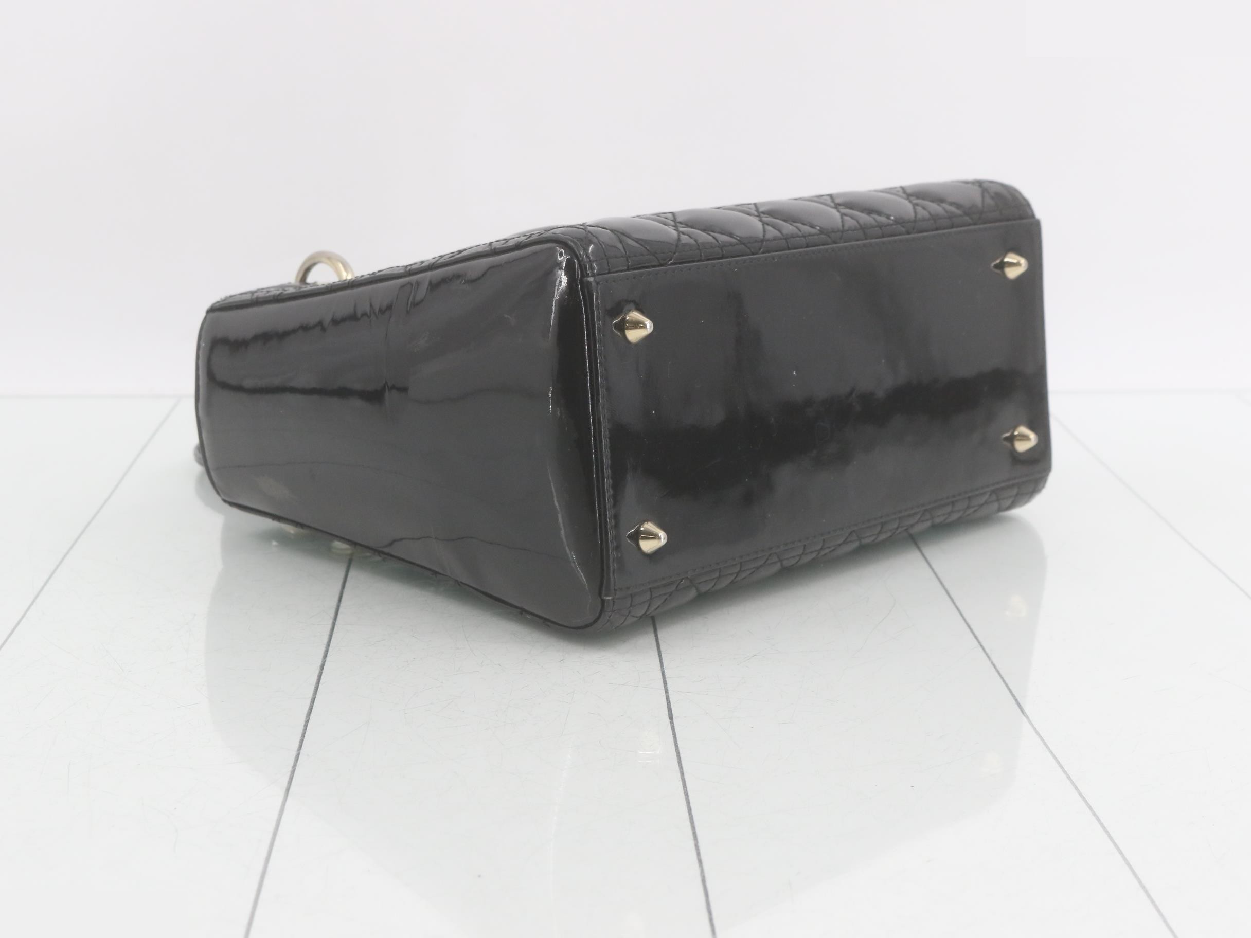 Lady Dior Cannage Enamel 2-Way Handbag — view 5