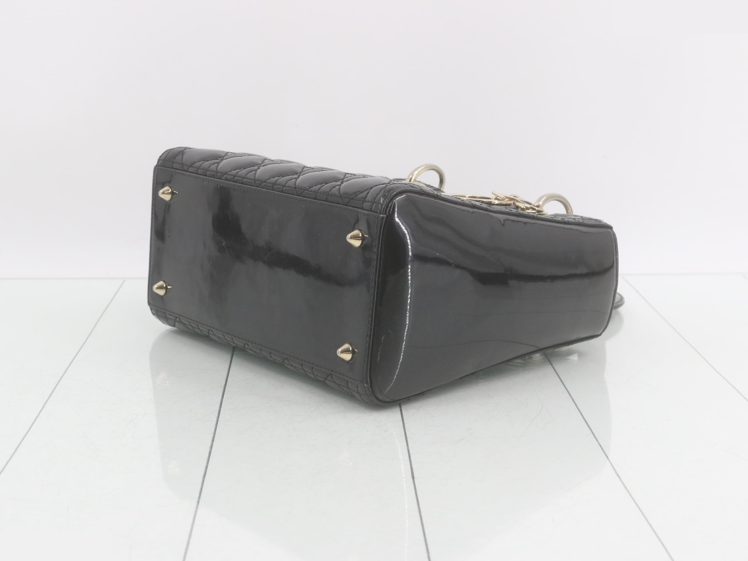 Lady Dior Cannage Enamel 2-Way Handbag — view 6