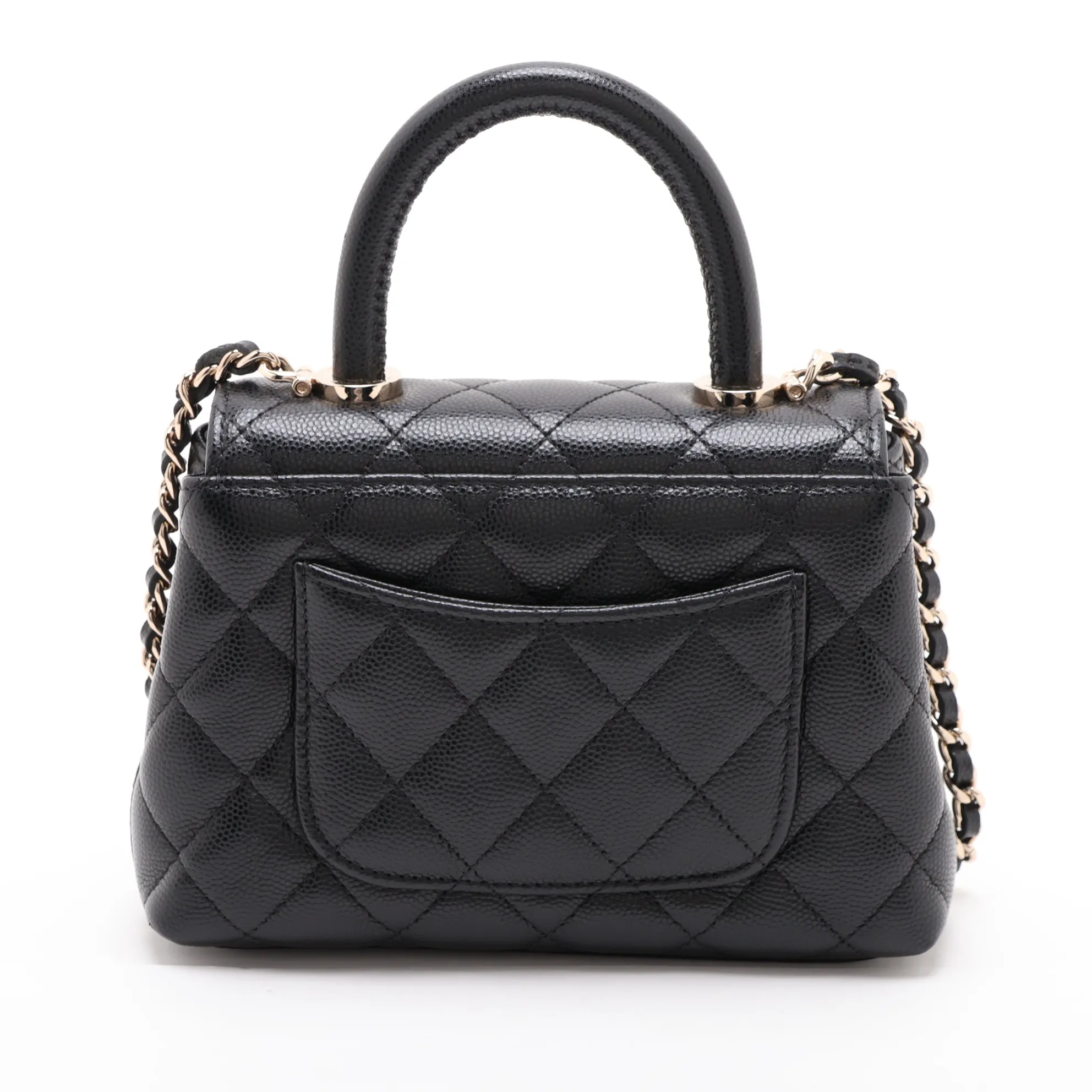 [Individually packaged] Chanel Coco Handle Mini Caviar Skin 2-Way Handbag, Black with Gold Hardware, G86UPXH1, Random Serial Number — view 2