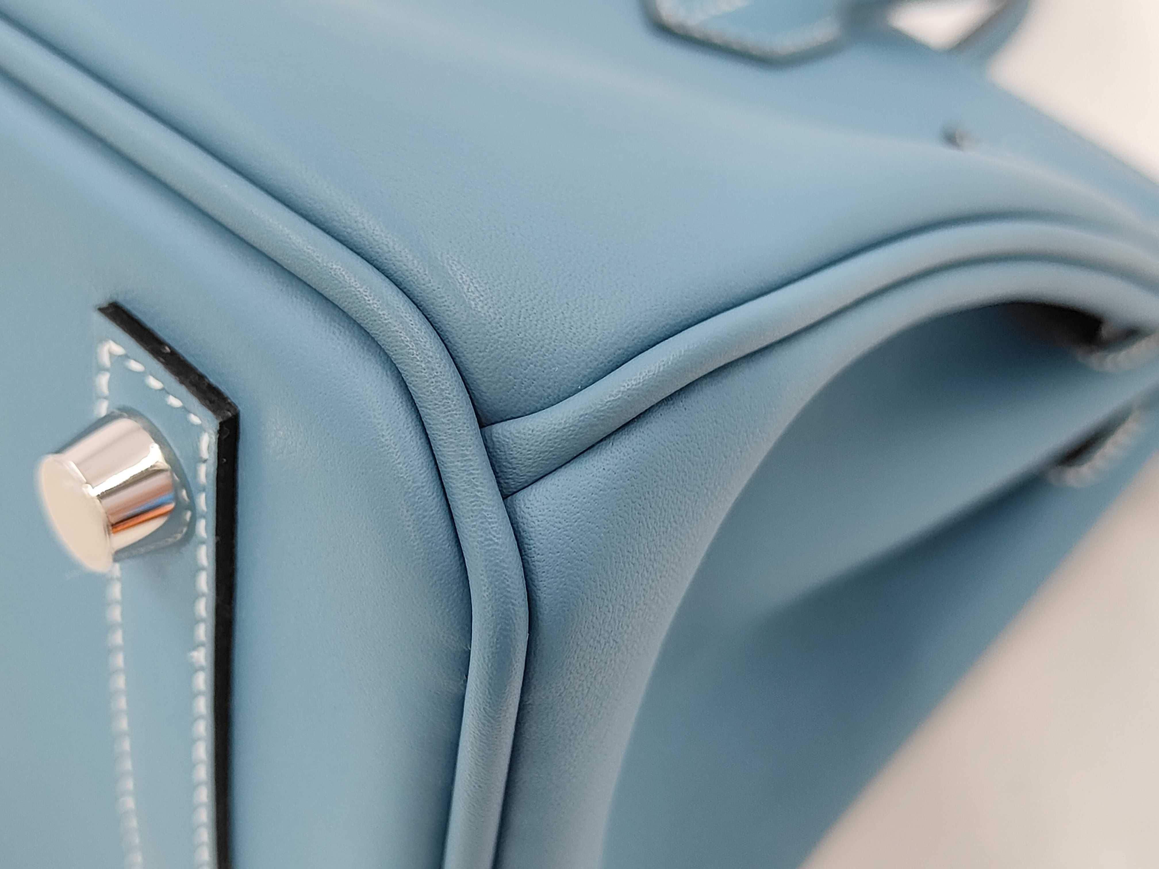 Birkin 25 Swift Leather, New Blue Jean, Silver Hardware, G Stamp, Handbag — view 3