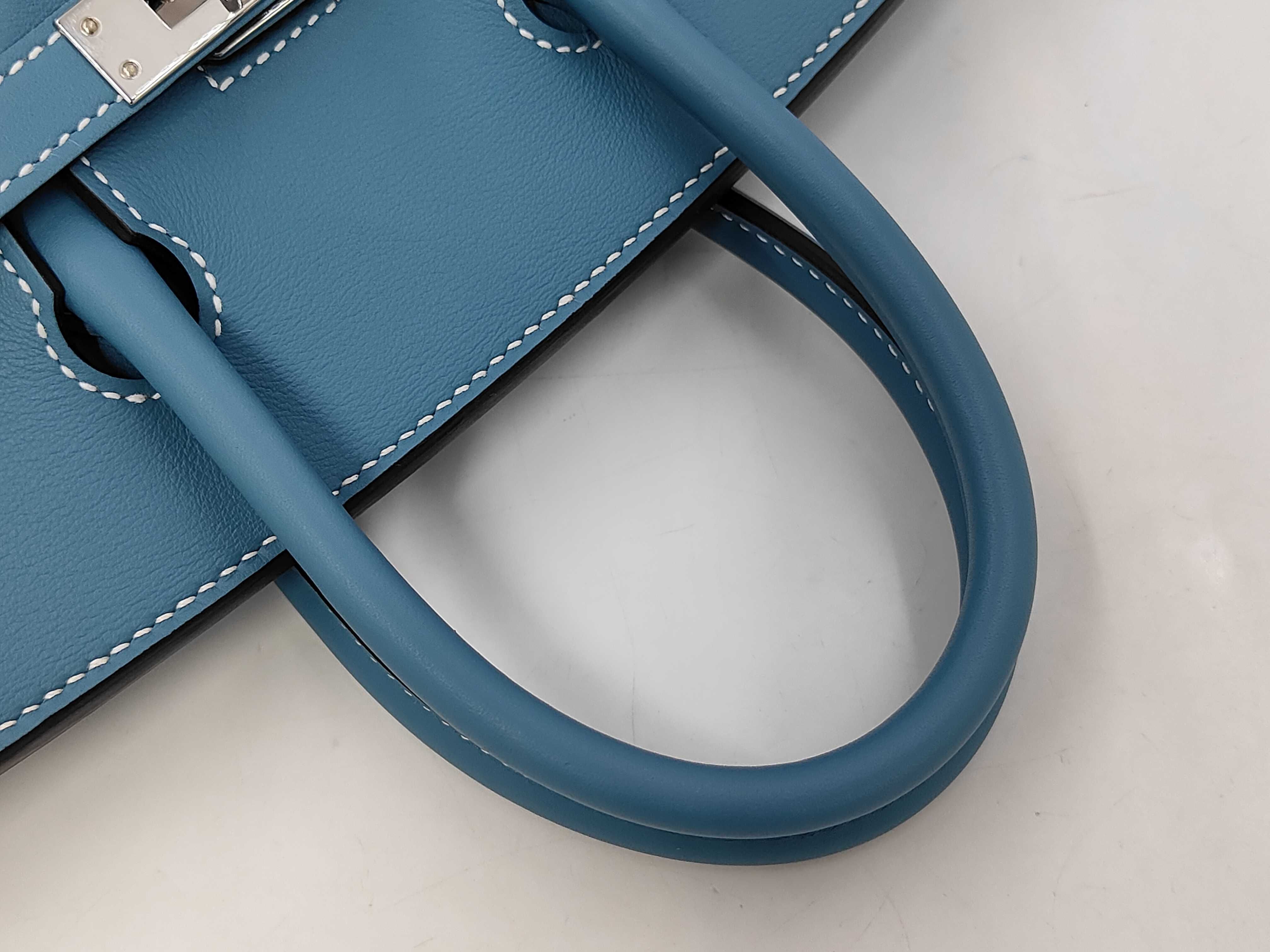 Birkin 25 Swift Leather, New Blue Jean, Silver Hardware, G Stamp, Handbag — view 5