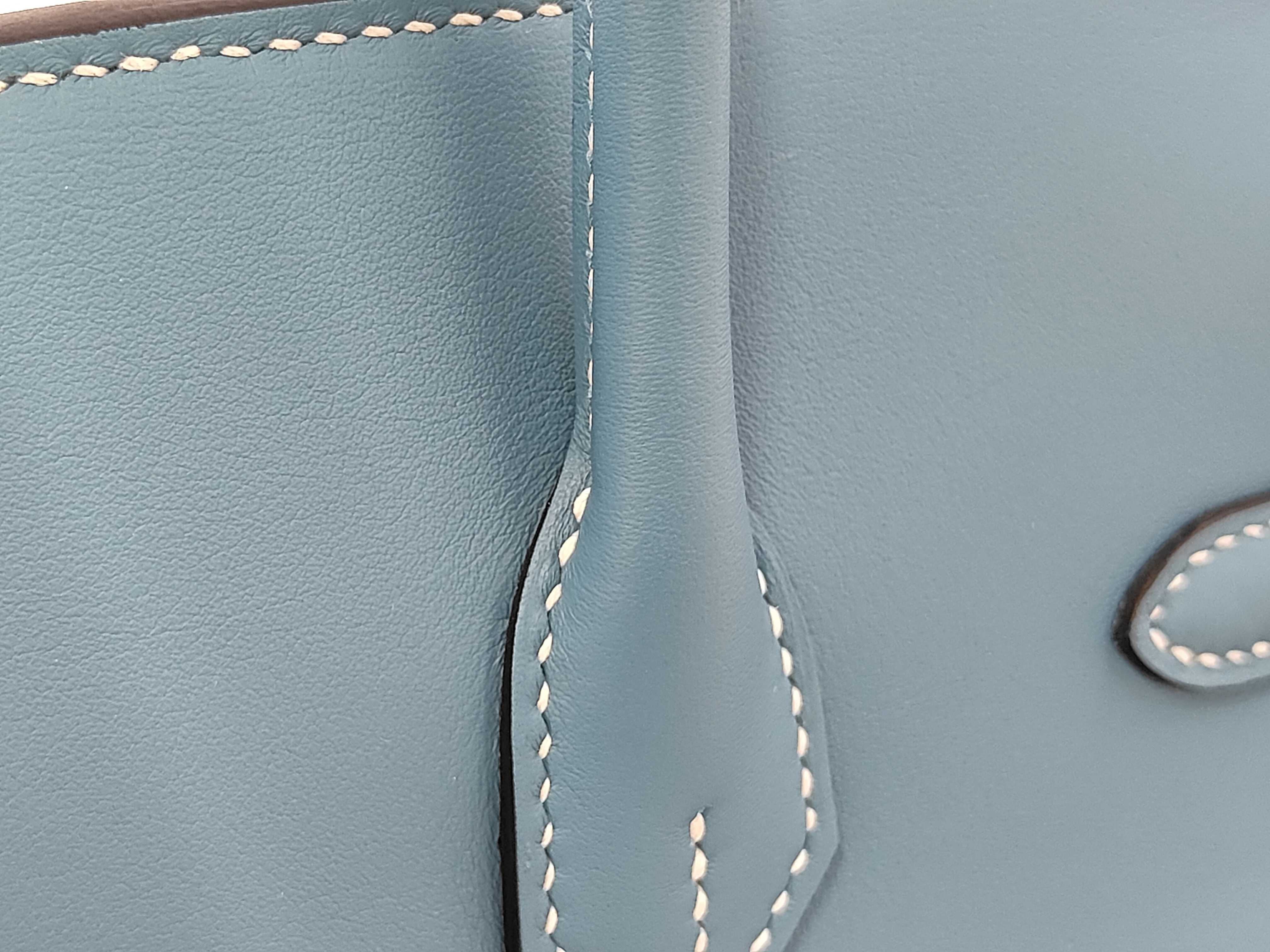 Birkin 25 Swift Leather, New Blue Jean, Silver Hardware, G Stamp, Handbag — view 7