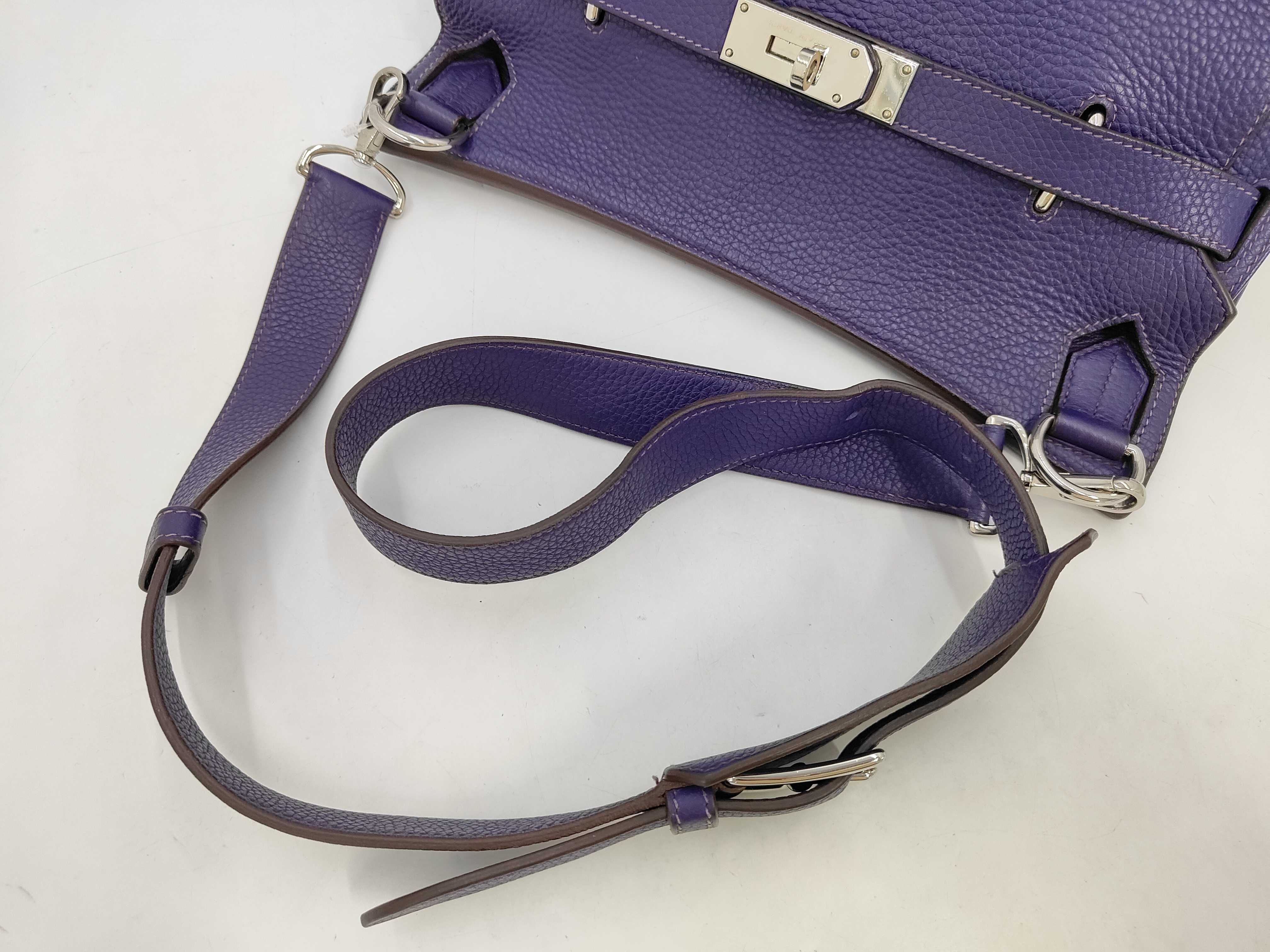 Jypsiere 34 N stamp Taurillon leather Iris silver hardware handbag — view 5