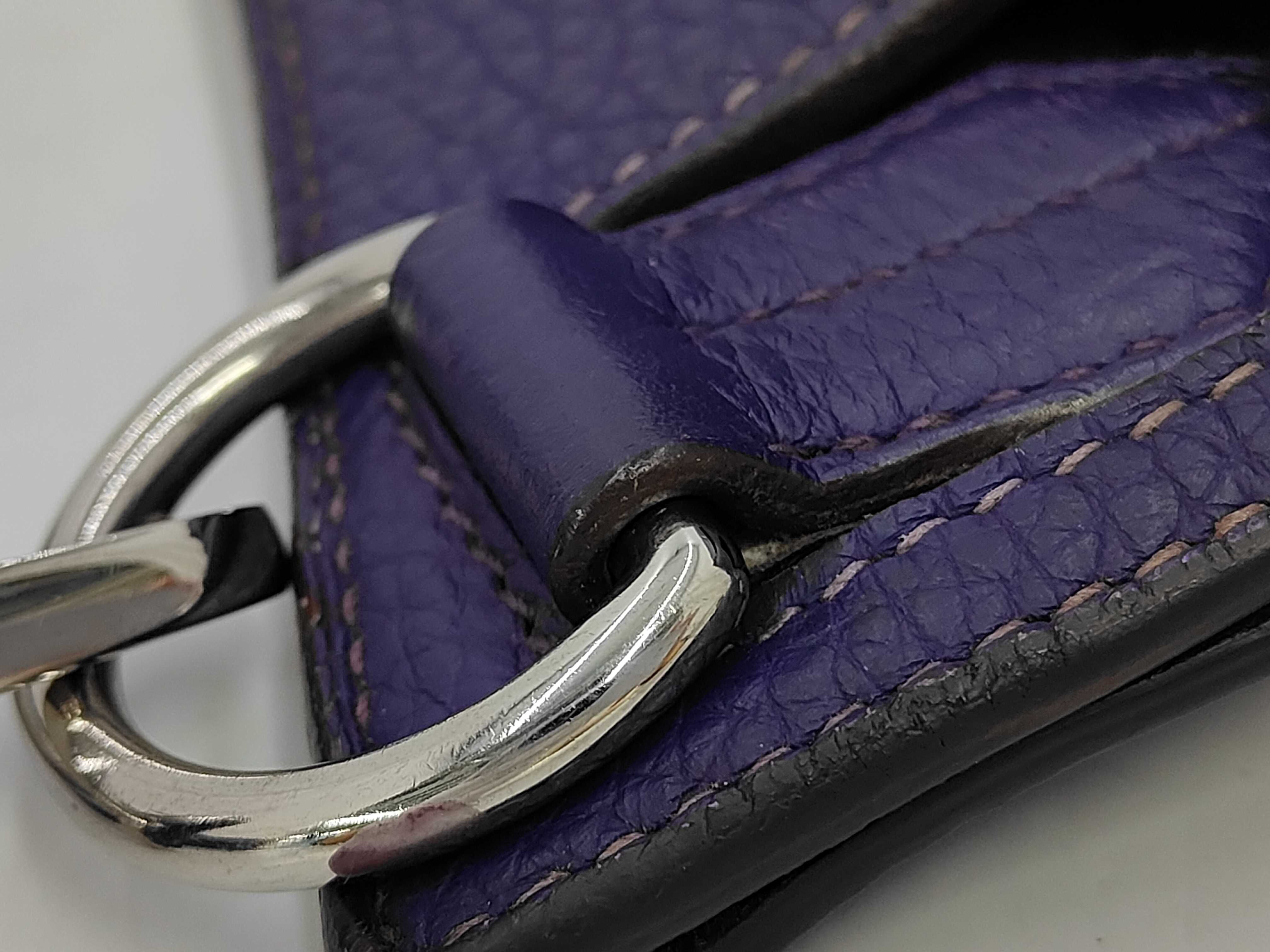 Jypsiere 34 N stamp Taurillon leather Iris silver hardware handbag — view 6