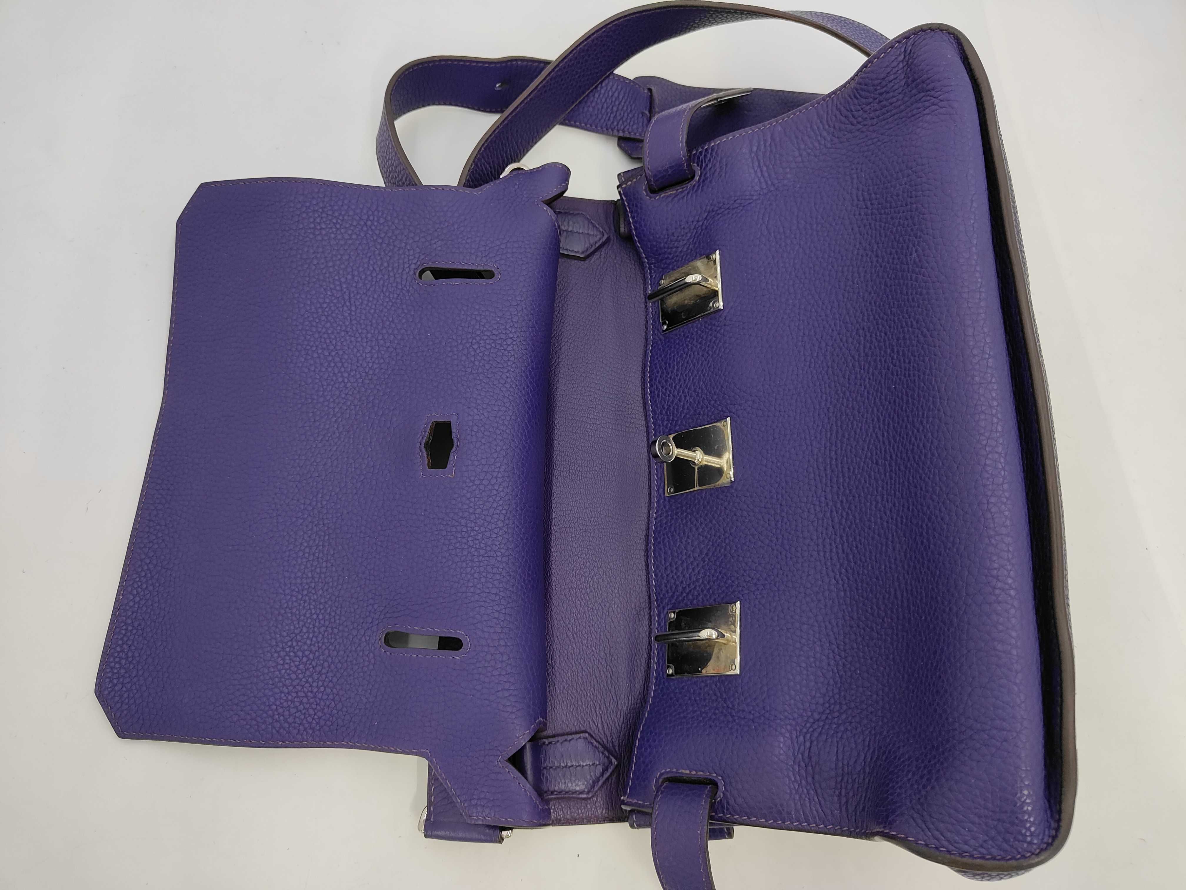 Jypsiere 34 N stamp Taurillon leather Iris silver hardware handbag — view 8