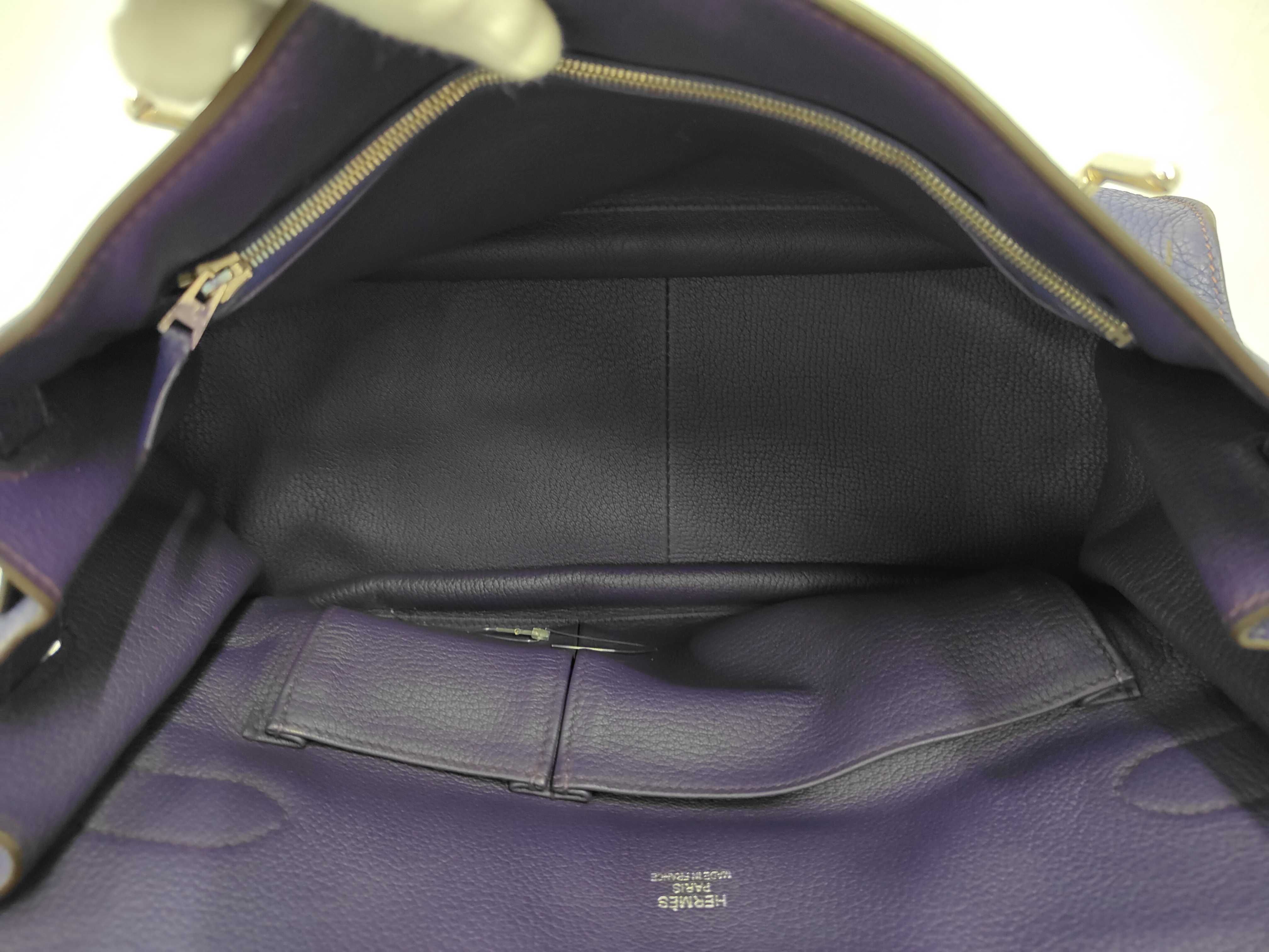 Jypsiere 34 N stamp Taurillon leather Iris silver hardware handbag — view 9