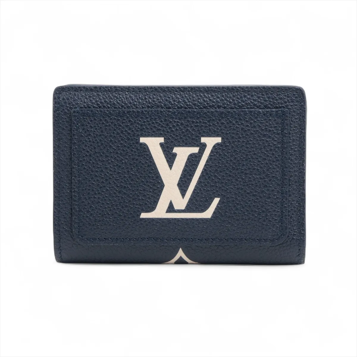 Bicolor Monogram Empreinte Portefeuille Claire M83362 Navy Compact Wallet with Name RFID Reactive