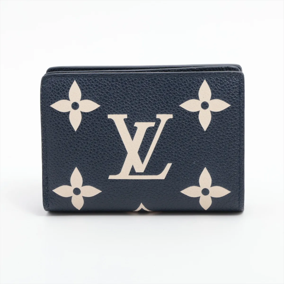 Bicolor Monogram Empreinte Portefeuille Claire M83362 Navy Compact Wallet with Name RFID Reactive — view 2