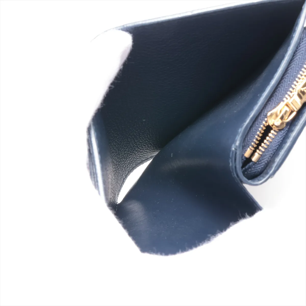 Bicolor Monogram Empreinte Portefeuille Claire M83362 Navy Compact Wallet with Name RFID Reactive — view 4