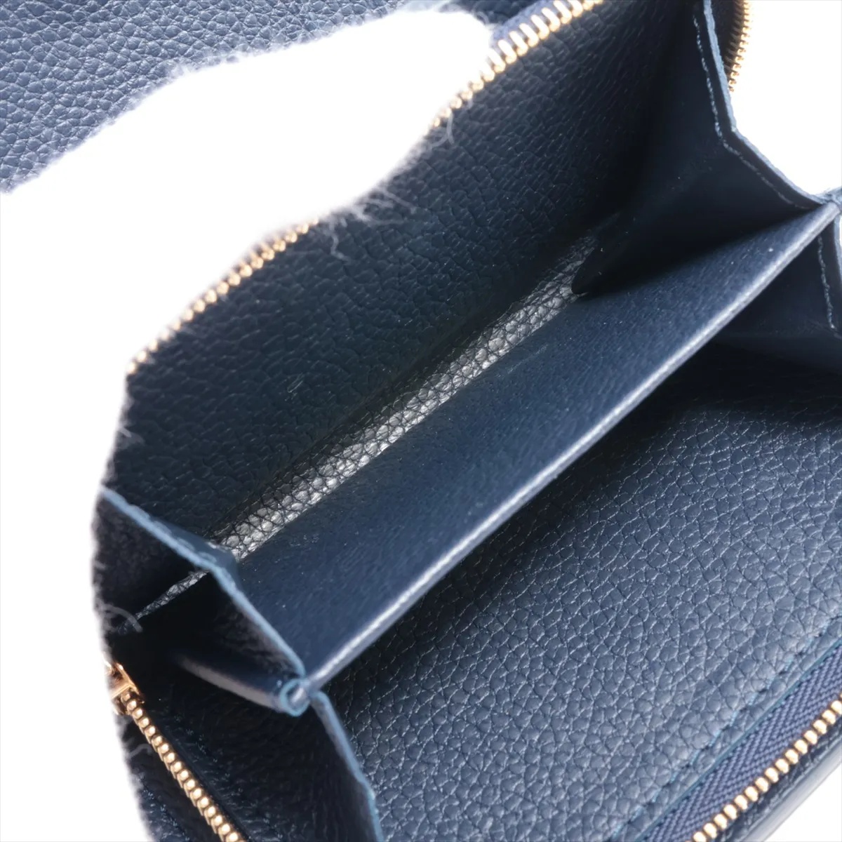 Bicolor Monogram Empreinte Portefeuille Claire M83362 Navy Compact Wallet with Name RFID Reactive — view 5