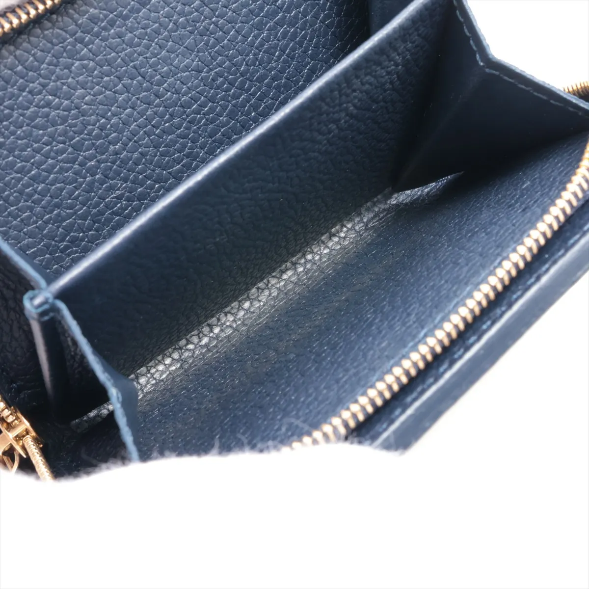 Bicolor Monogram Empreinte Portefeuille Claire M83362 Navy Compact Wallet with Name RFID Reactive — view 6