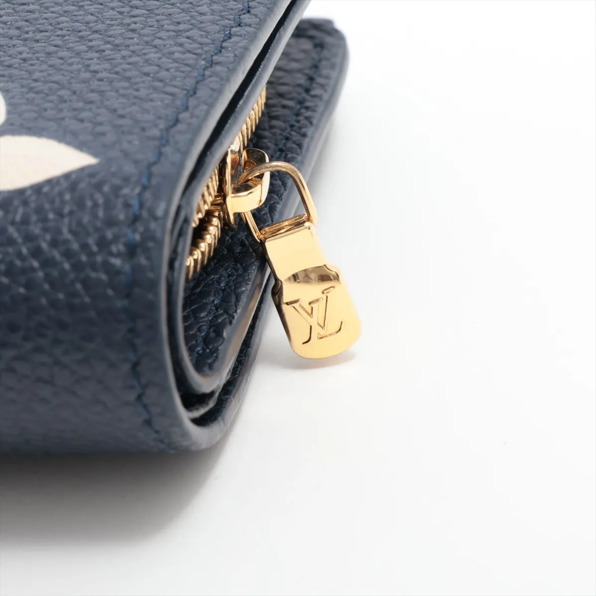 Bicolor Monogram Empreinte Portefeuille Claire M83362 Navy Compact Wallet with Name RFID Reactive — view 8