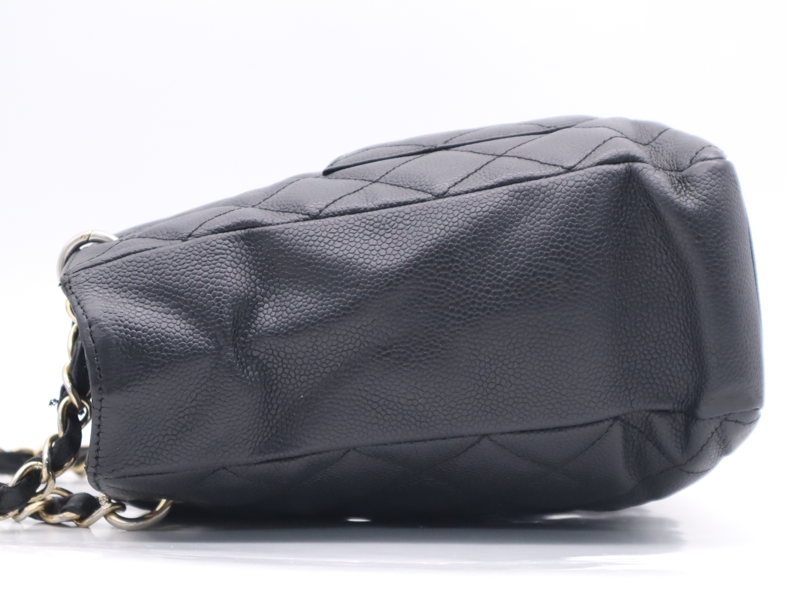 Caviar leather PST chain Coco Mark Matelassé bag, black, with seal. — view 3
