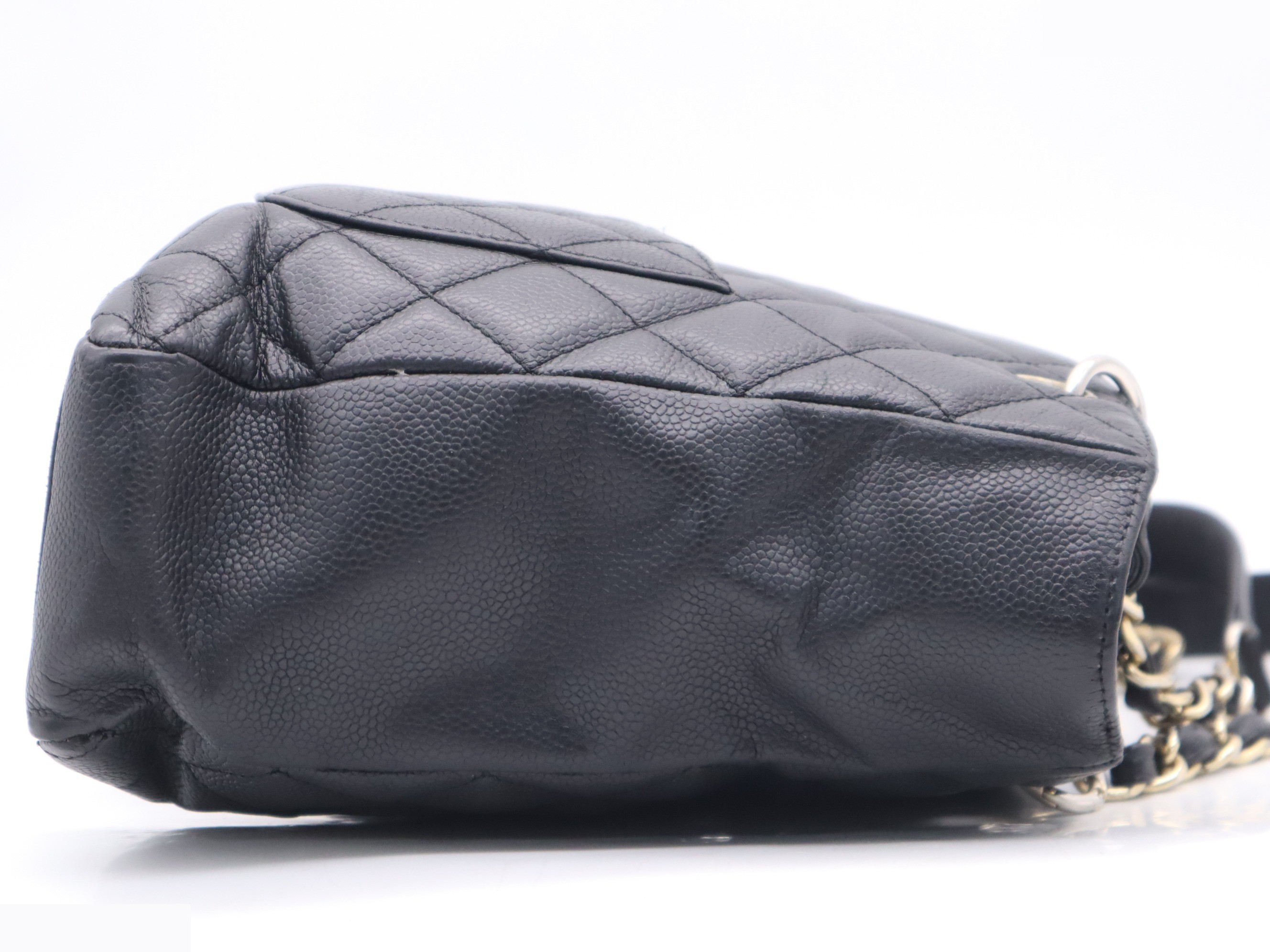 Caviar leather PST chain Coco Mark Matelassé bag, black, with seal. — view 5