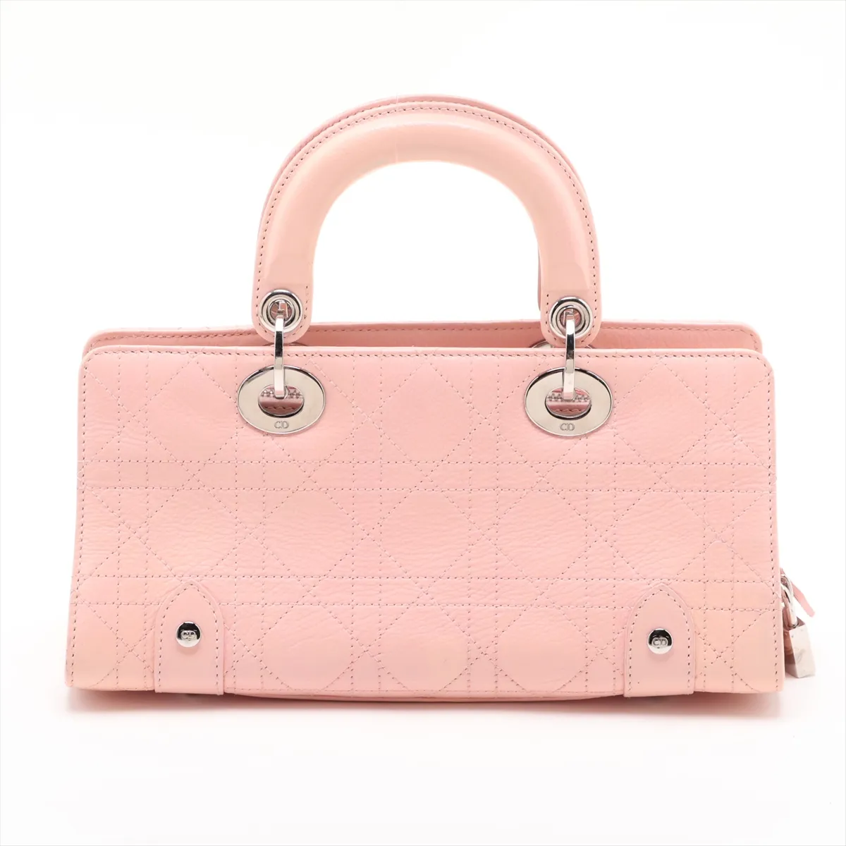 Cannage Leather Handbag Pink — view 2