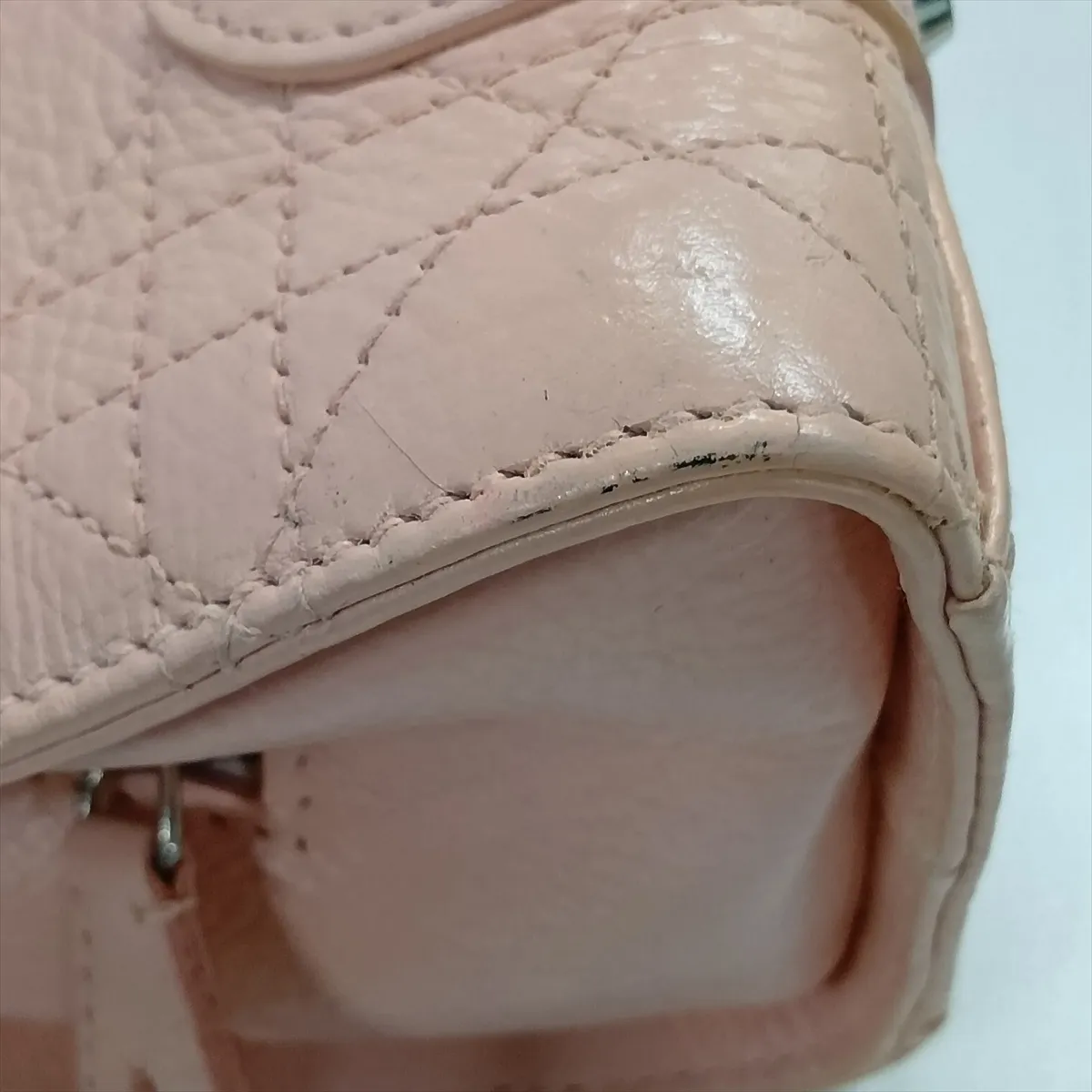 Cannage Leather Handbag Pink — view 12