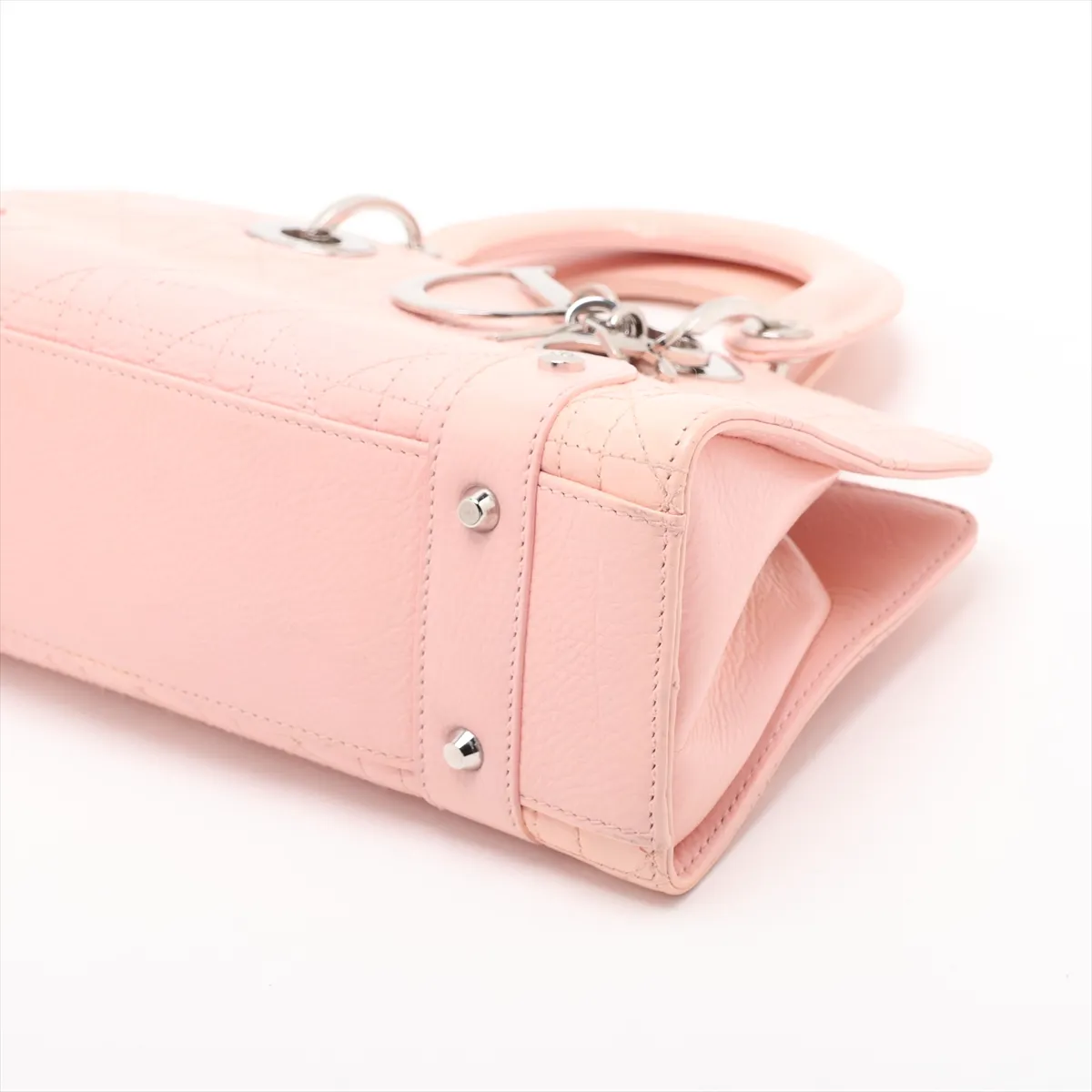 Cannage Leather Handbag Pink — view 3
