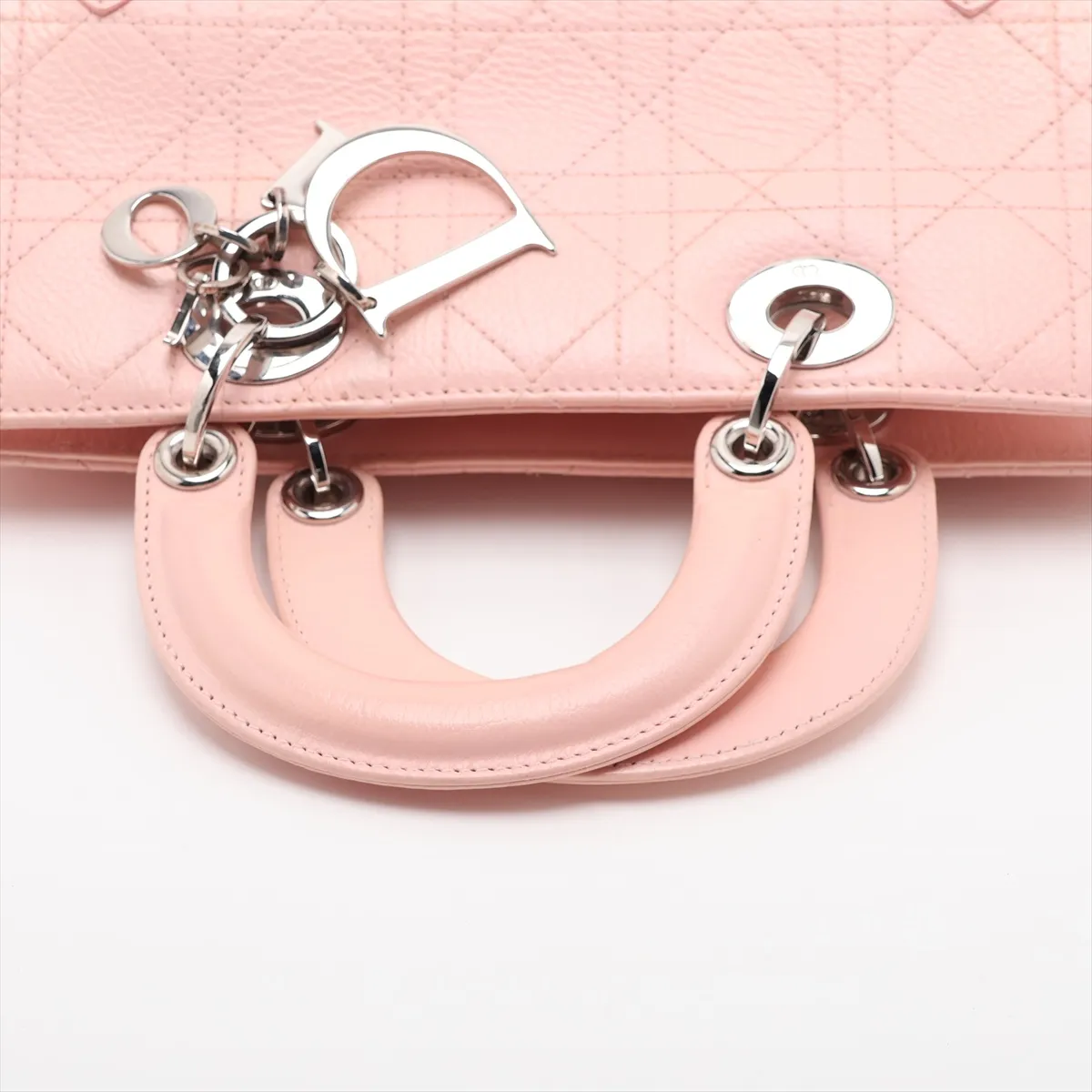 Cannage Leather Handbag Pink — view 5
