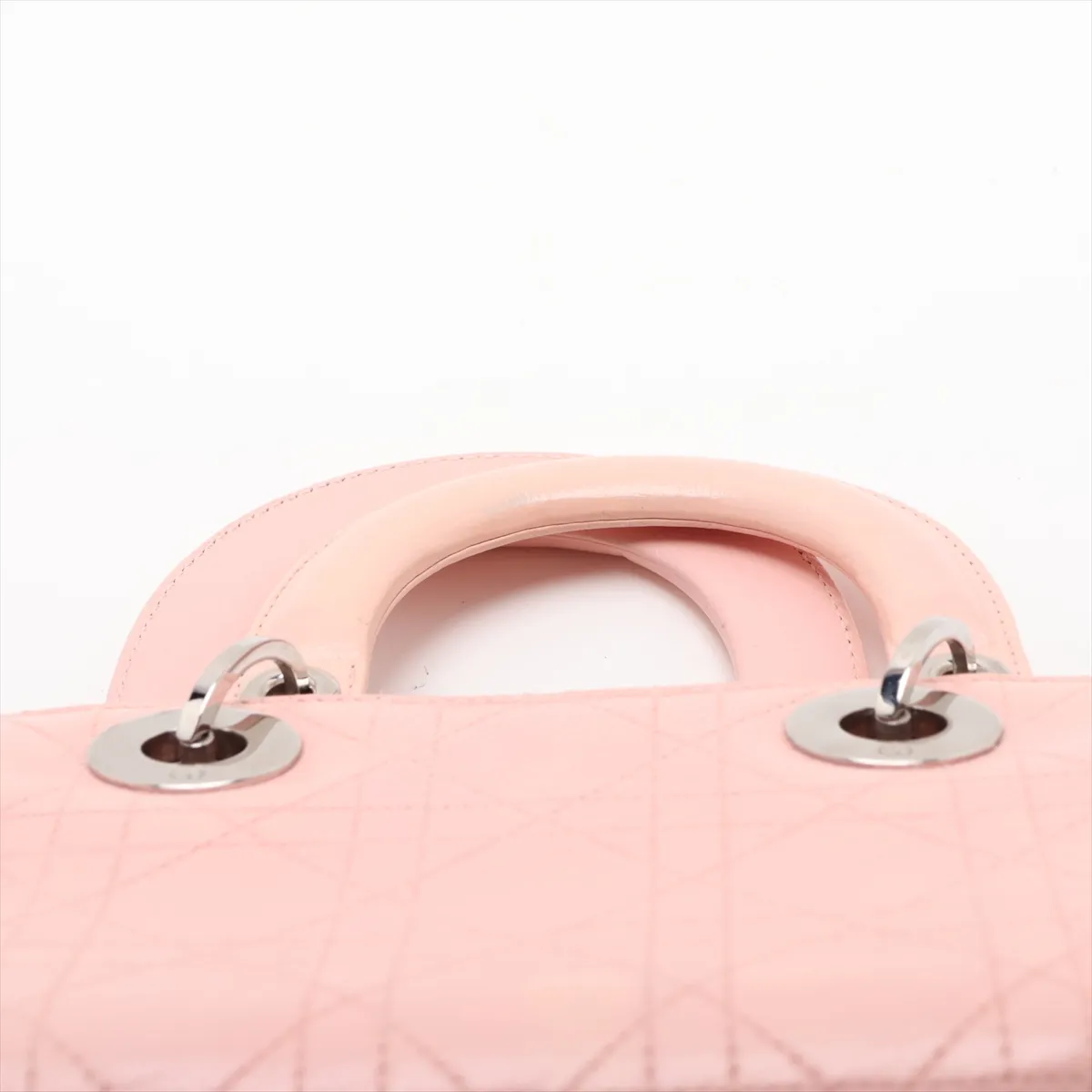 Cannage Leather Handbag Pink — view 6