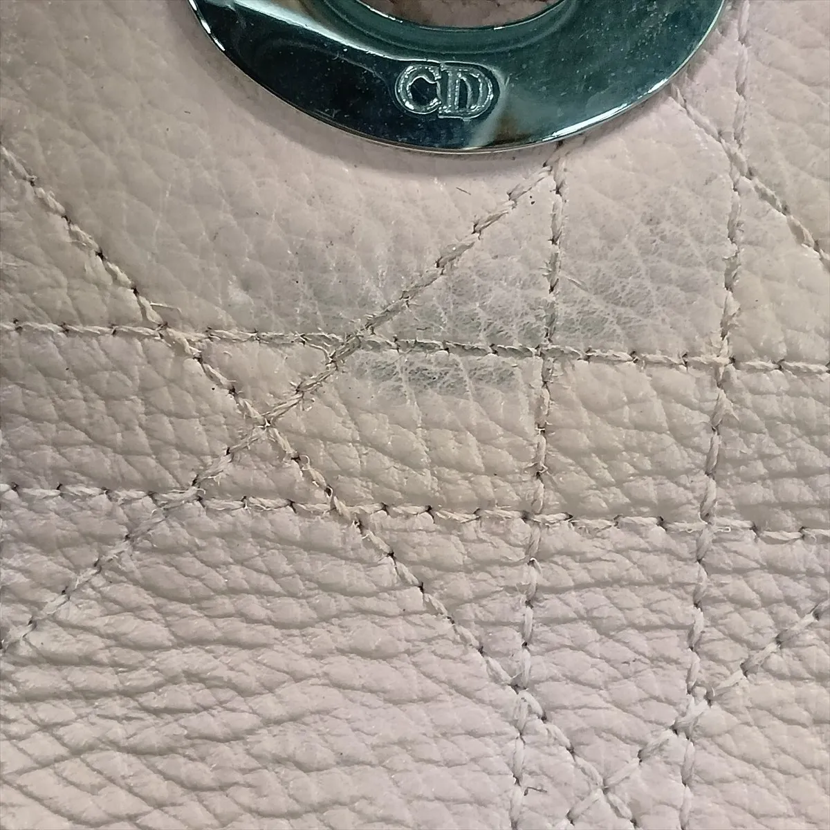 Cannage Leather Handbag Pink — view 10