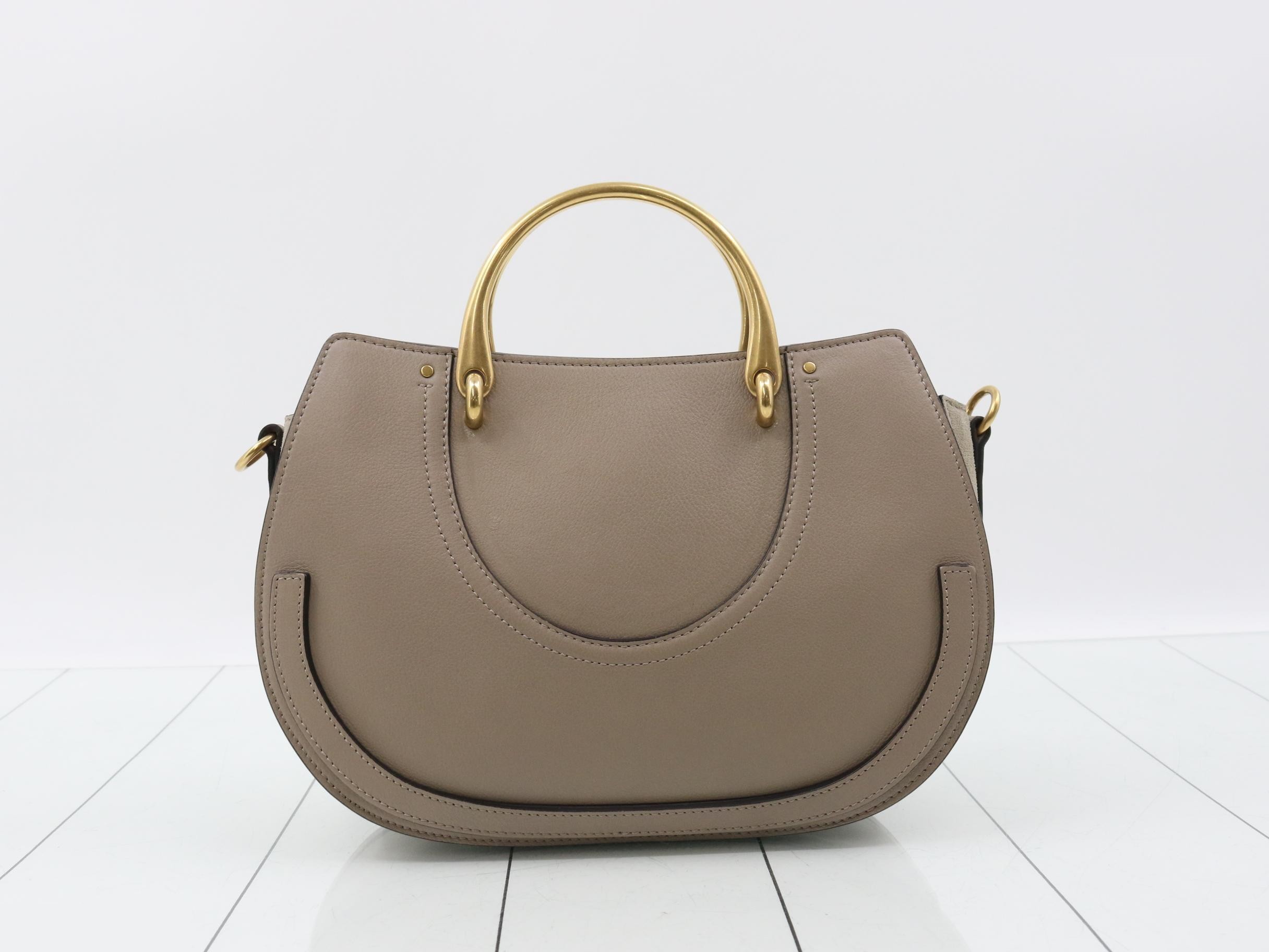 Suede 2-way handbag with shoulder strap — view 2