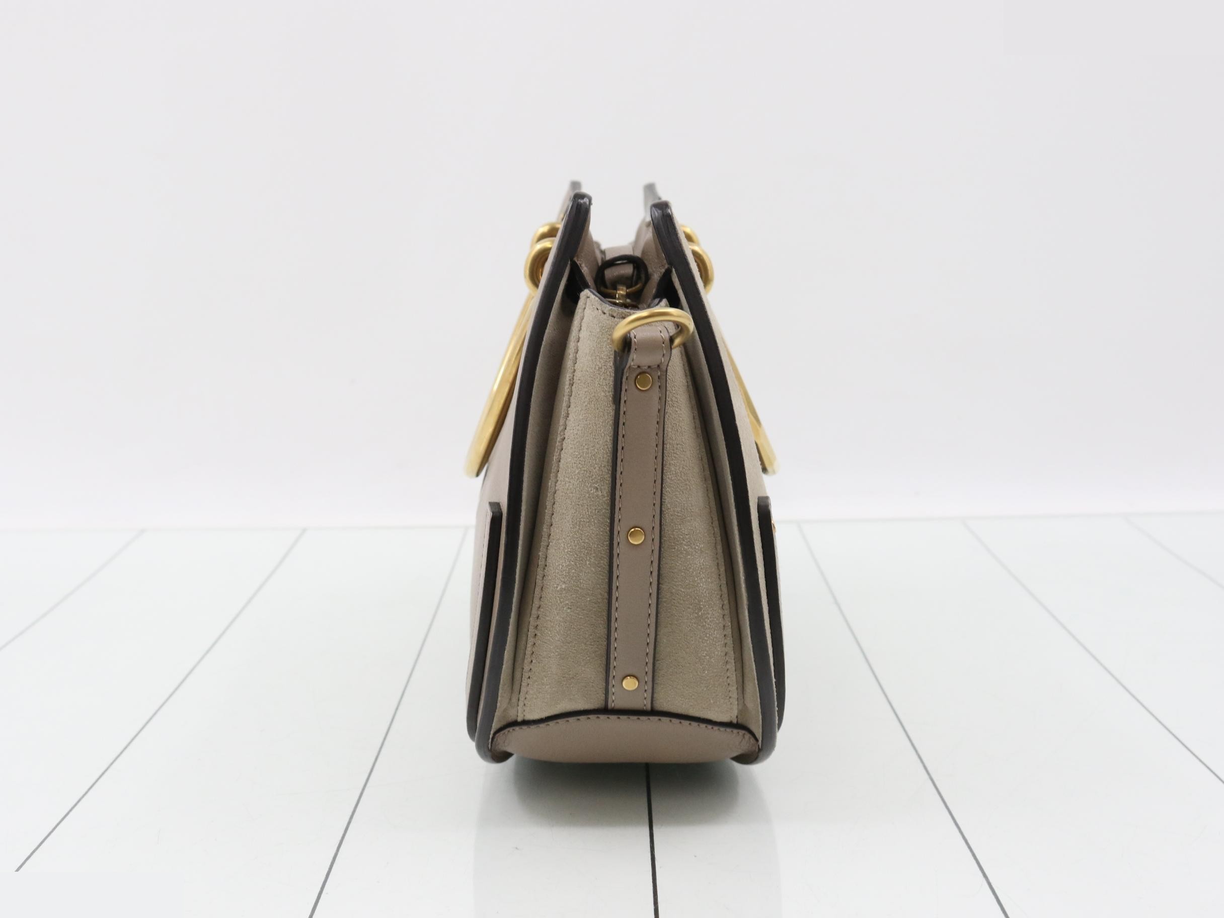 Suede 2-way handbag with shoulder strap — view 4