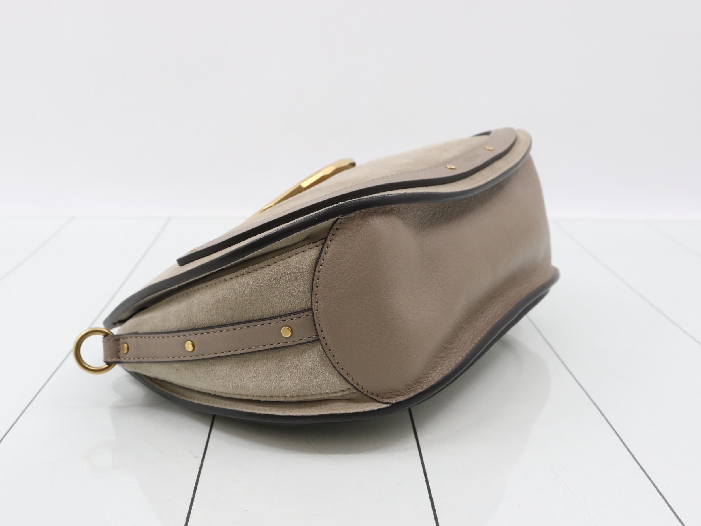 Suede 2-way handbag with shoulder strap — view 5