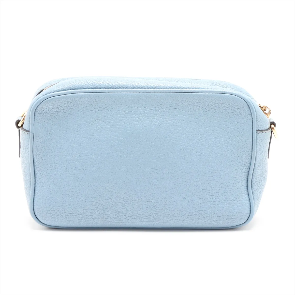 Madras Leather Shoulder Bag, Blue — view 2