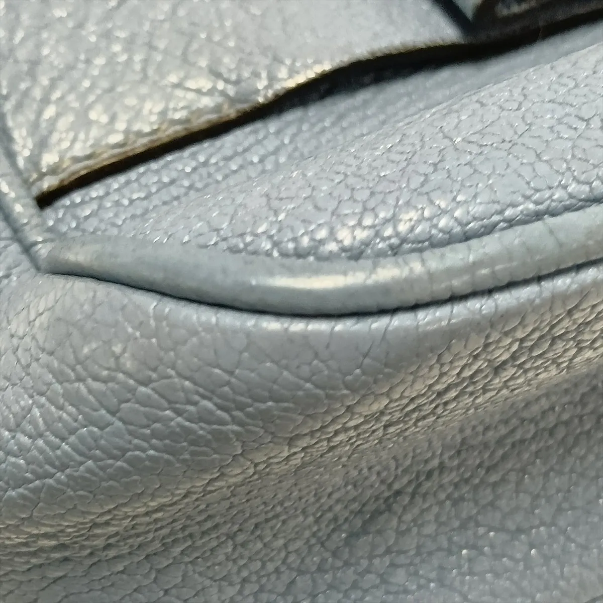 Madras Leather Shoulder Bag, Blue — view 11