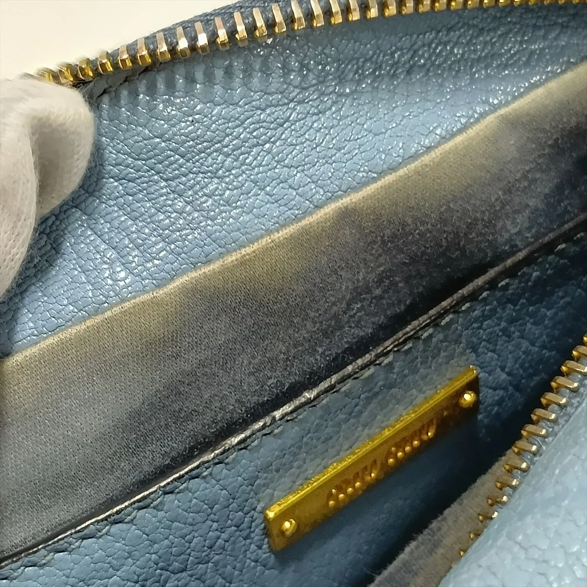 Madras Leather Shoulder Bag, Blue — view 12