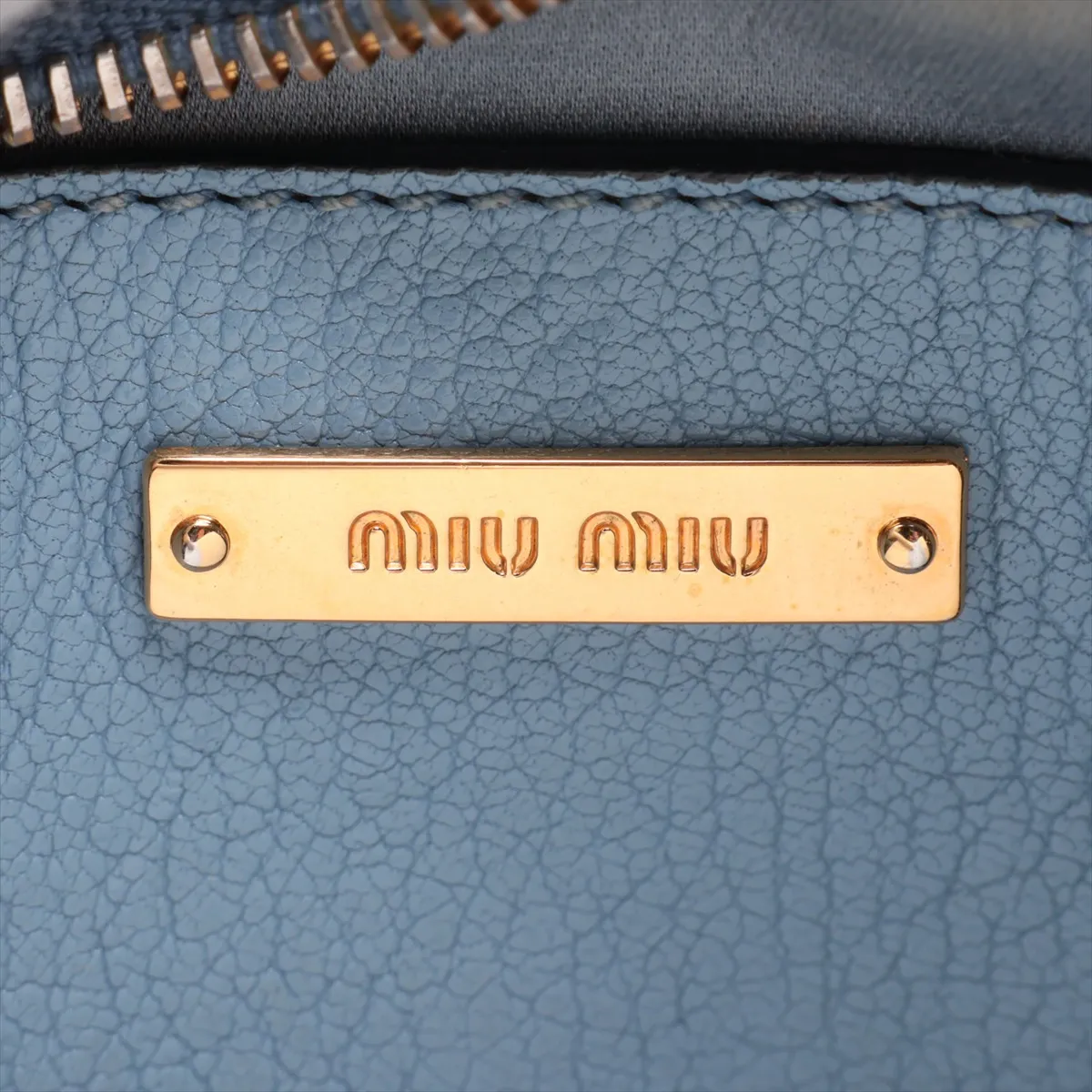 Madras Leather Shoulder Bag, Blue — view 7