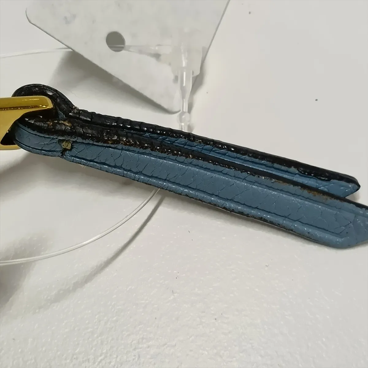 Madras Leather Shoulder Bag, Blue — view 10