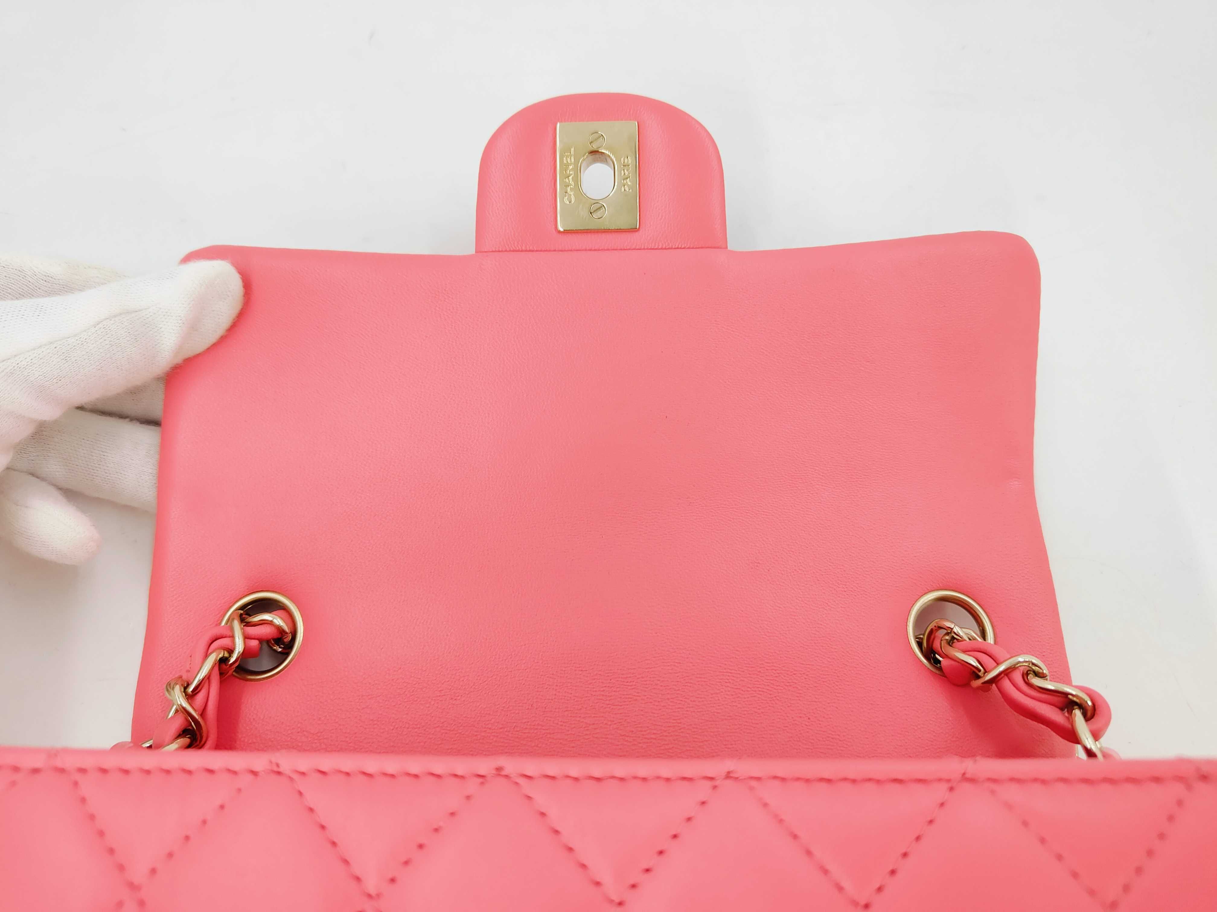 Lambskin Mini Matelassé Pink Shoulder Bag — view 13