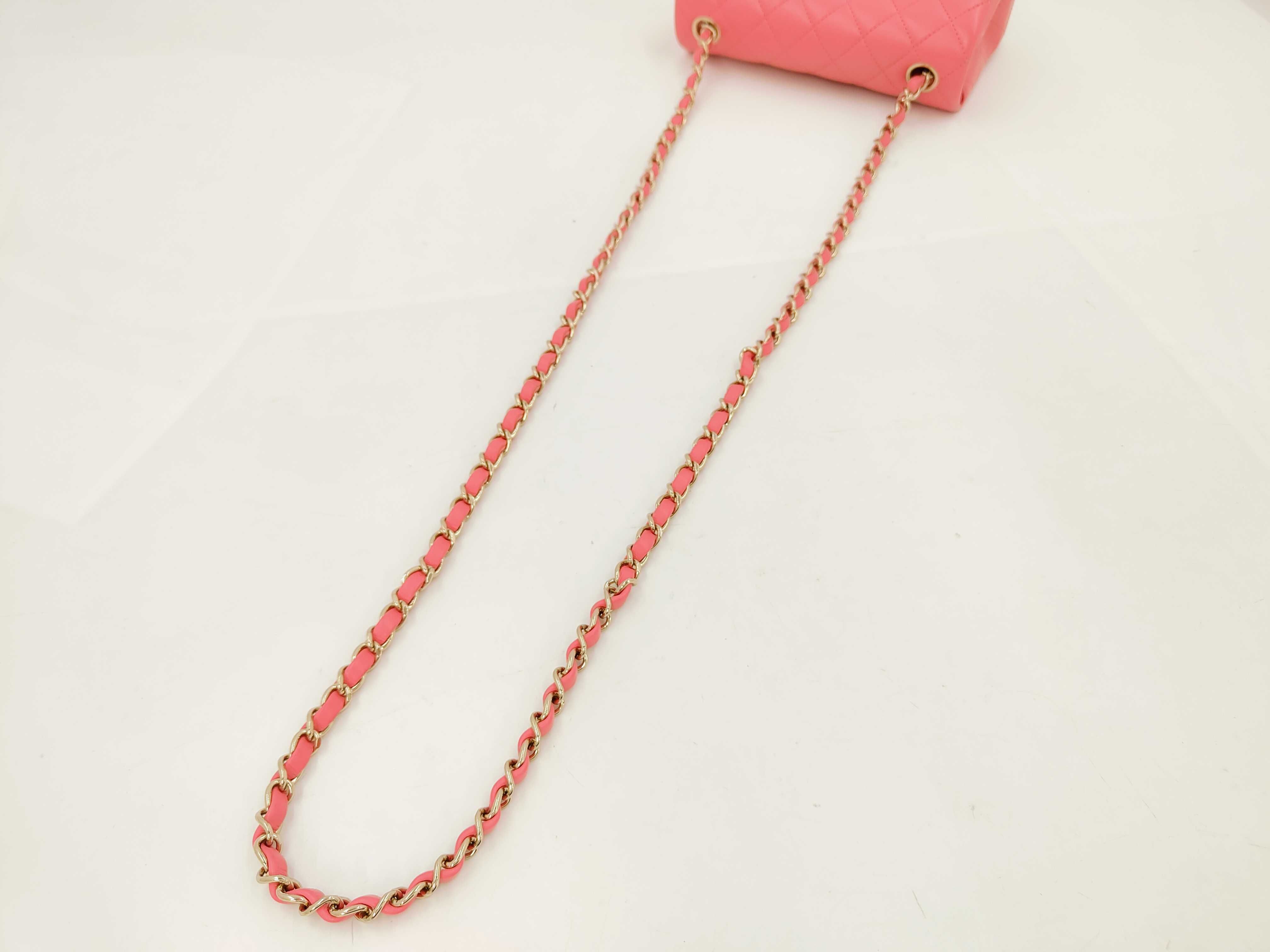 Lambskin Mini Matelassé Pink Shoulder Bag — view 3