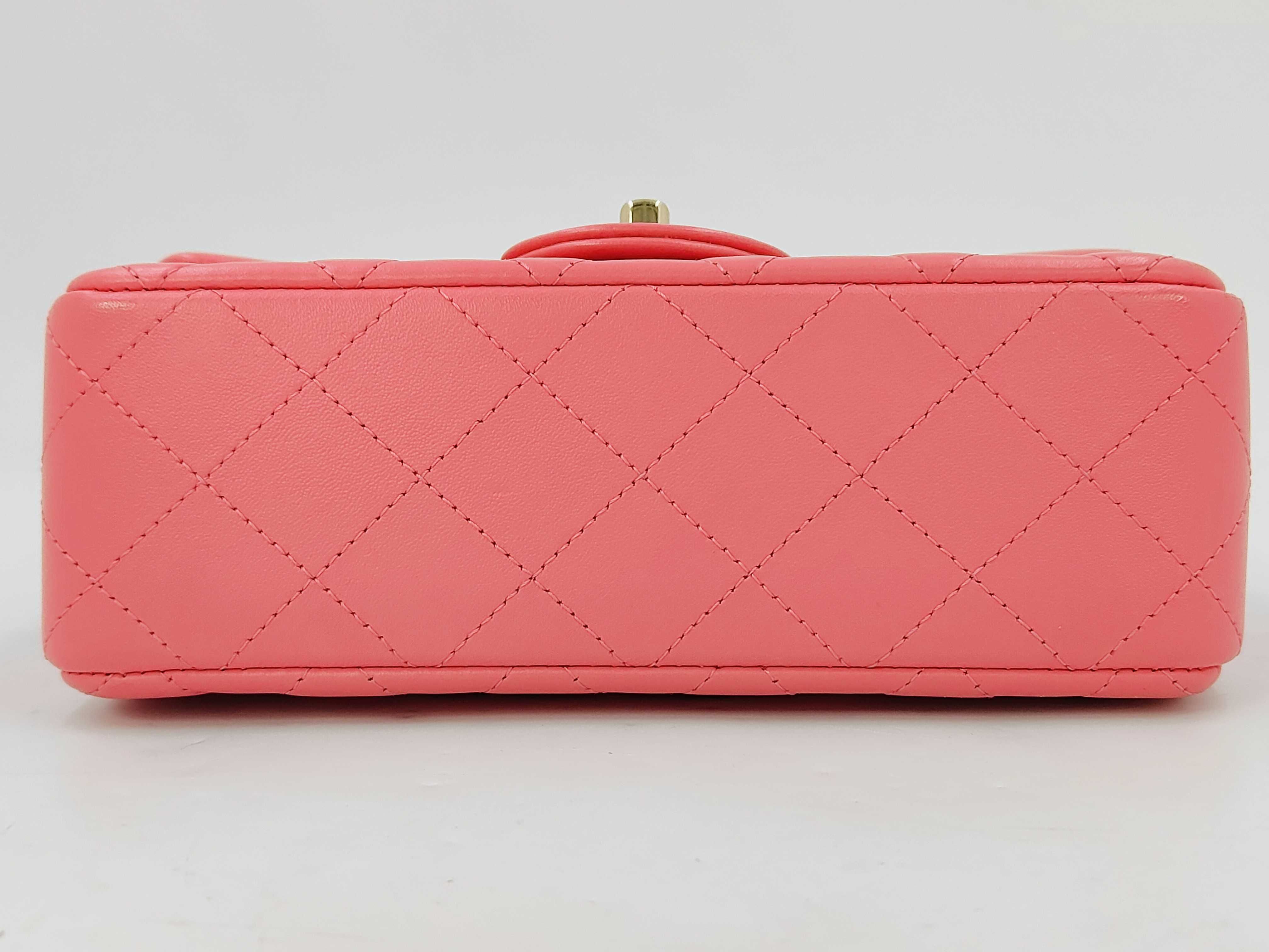 Lambskin Mini Matelassé Pink Shoulder Bag — view 6