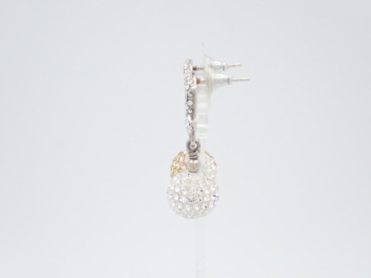 earrings, B19V, Coco Mark, stone, mirror ball, height 3cm, width 1.7cm — view 3